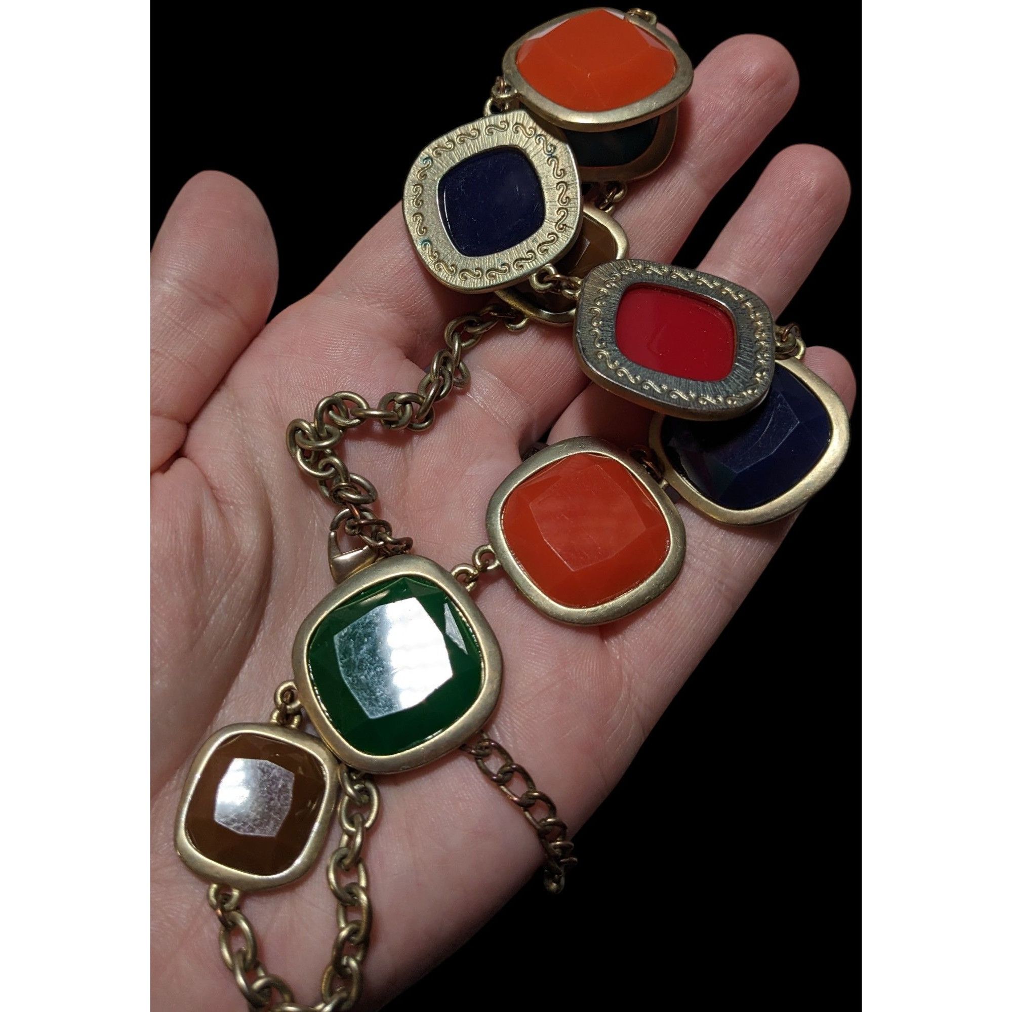 Other Retro Rainbow Chunky Gemmed Statement Necklace Size ONE SIZE - 4 Thumbnail