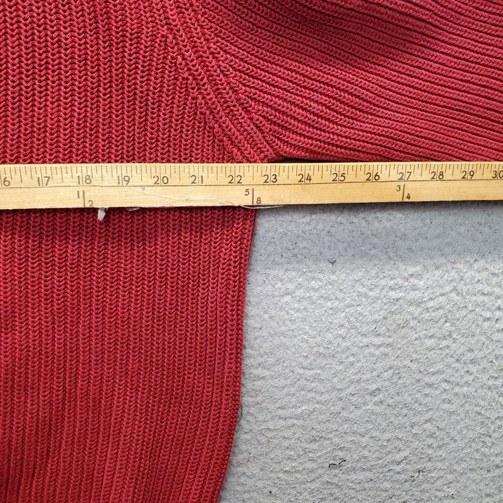 Vintage L.L. Bean Sweater Cardigan Mens Medium Dark Red Chunky Knit Mock Neck Full Zip Size US M / EU 48-50 / 2 - 4 Thumbnail