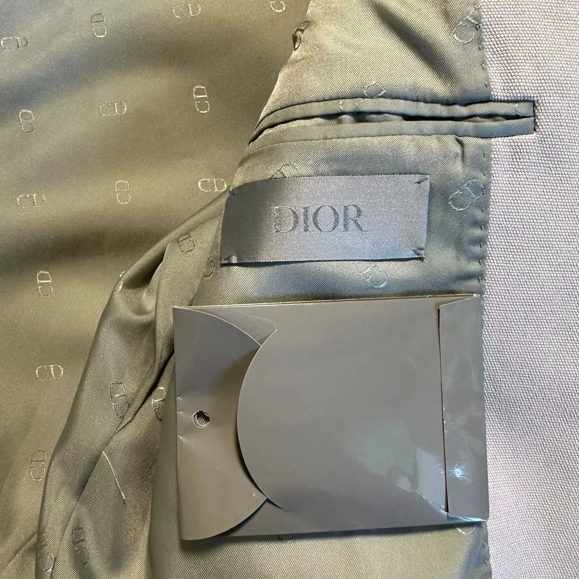 Dior Dior Beige Lightweight Blazer with Green Lining Size US L / EU 52-54 / 3 - 6 Thumbnail
