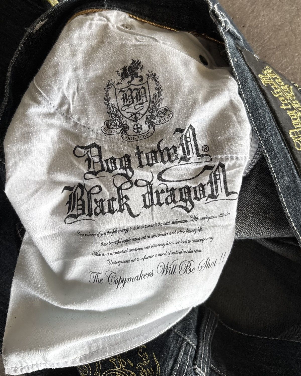 Dogtown 🔥RARE Dog Town Black Dragon Limited Edition Denim Jeans Size US 34 / EU 50 - 7 Thumbnail