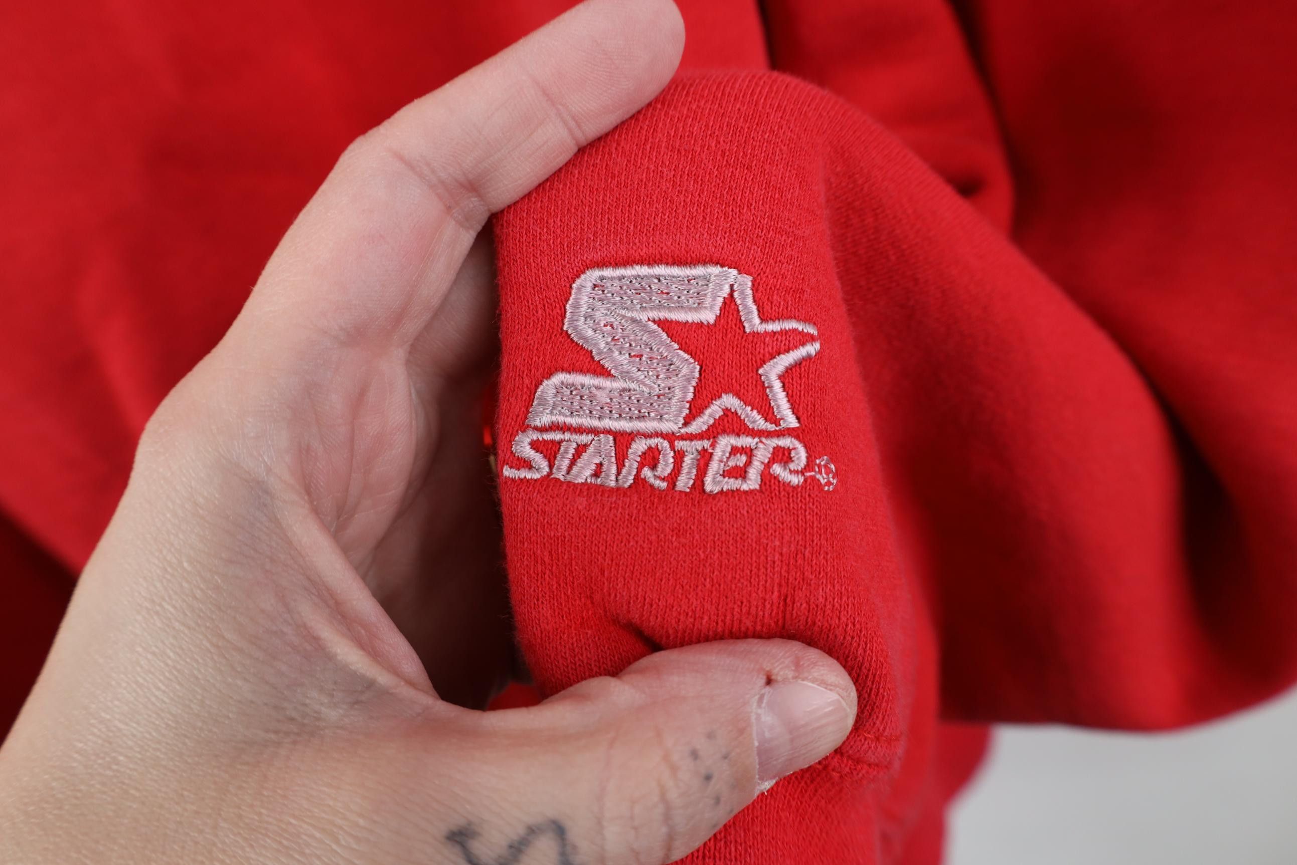 Starter Vintage 90s Starter Faded Boxy Fit Crewneck Sweatshirt Red Size US L / EU 52-54 / 3 - 4 Thumbnail