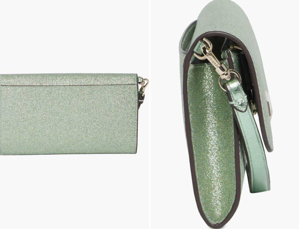 Kate Spade Kate Spade New York Kenzie Glitter Wristlet Clutch Seawater Size ONE SIZE - 3 Thumbnail