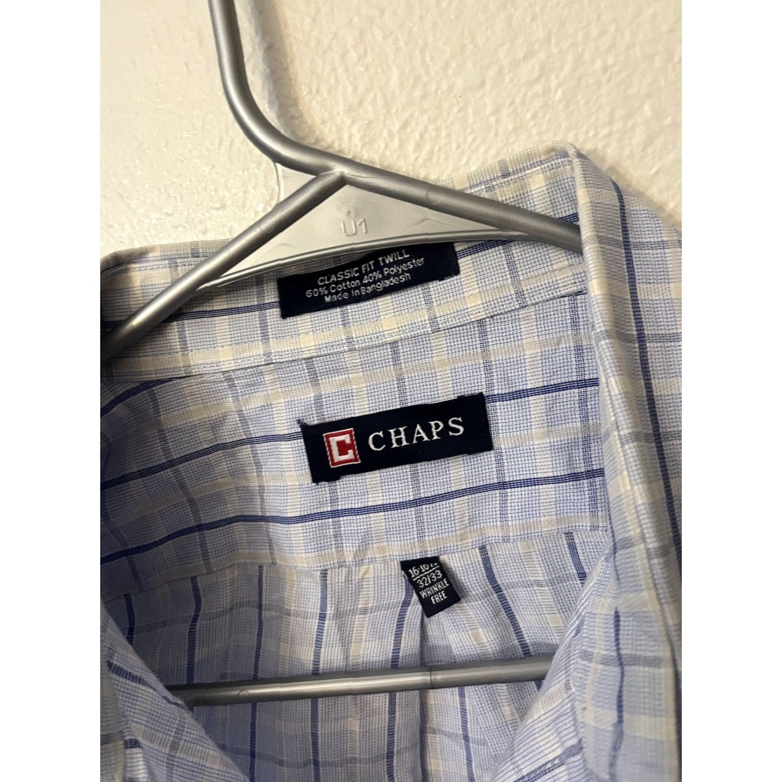 Ralph Lauren Chaps Button-Down Shirt Men Long Sleeve Plaid Blue 16-16.5 Button Up Shirt Shirt Men Long Sleeve Blue Plaid Chaps 16-16.5 Button-Down Size US L / EU 52-54 / 3 - 2 Thumbnail