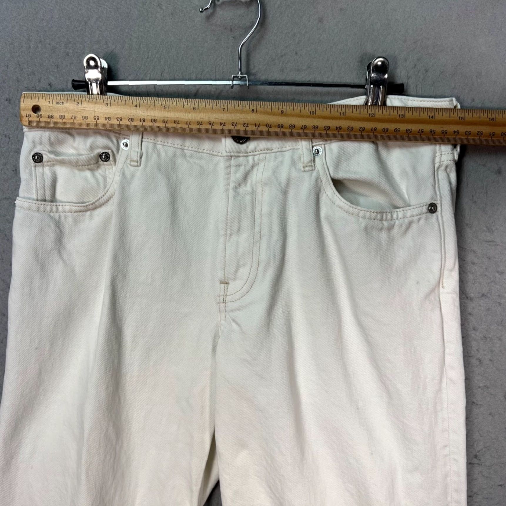 Everlane Everlane Womens 26 White Wide-Leg Organic Cotton Blend Jeans Size 26" / US 2 / IT 38 - 6 Thumbnail