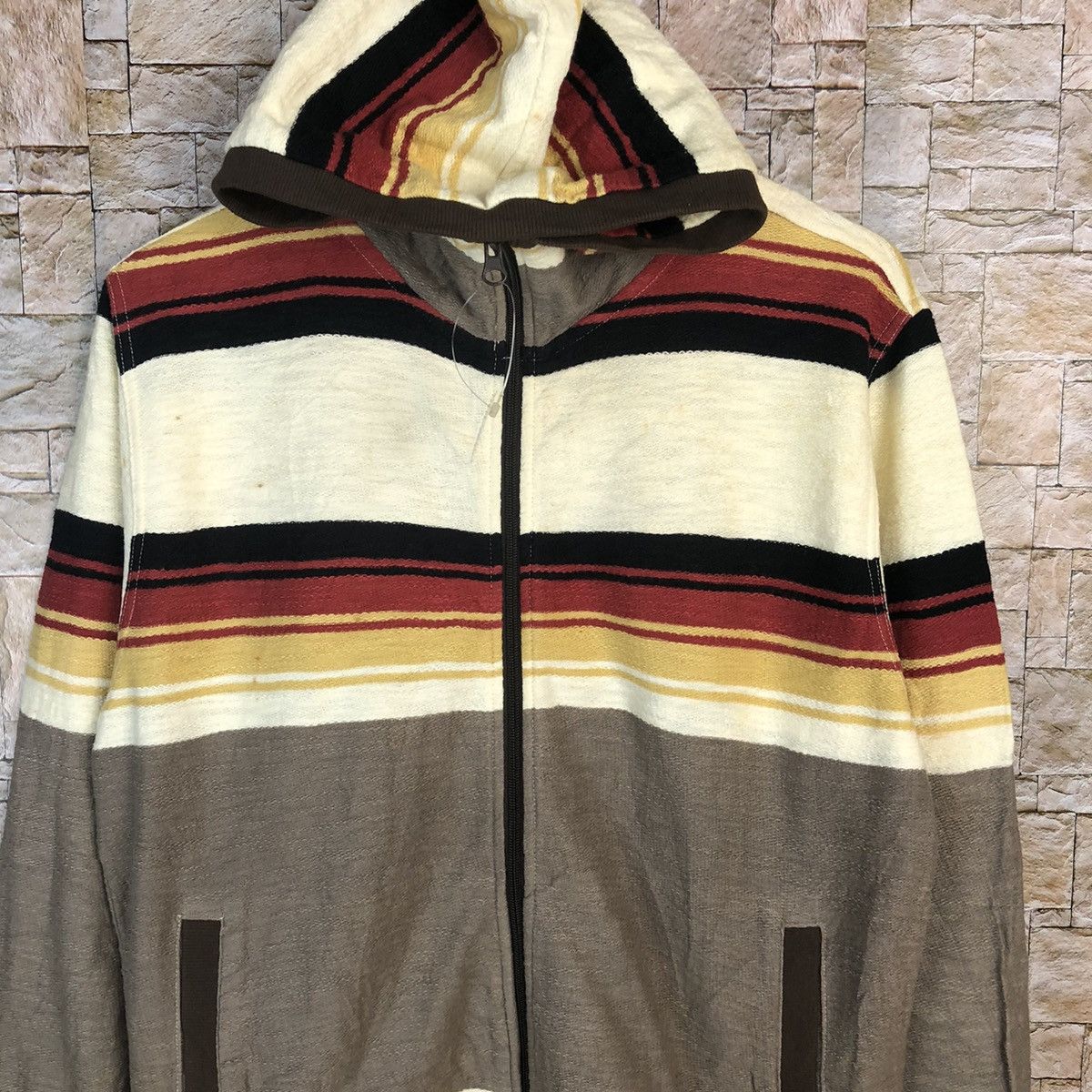 Japanese Brand Power To The People Stripe Hoddie Knitwear #A480 Size M / US 6-8 / IT 42-44 - 5 Thumbnail
