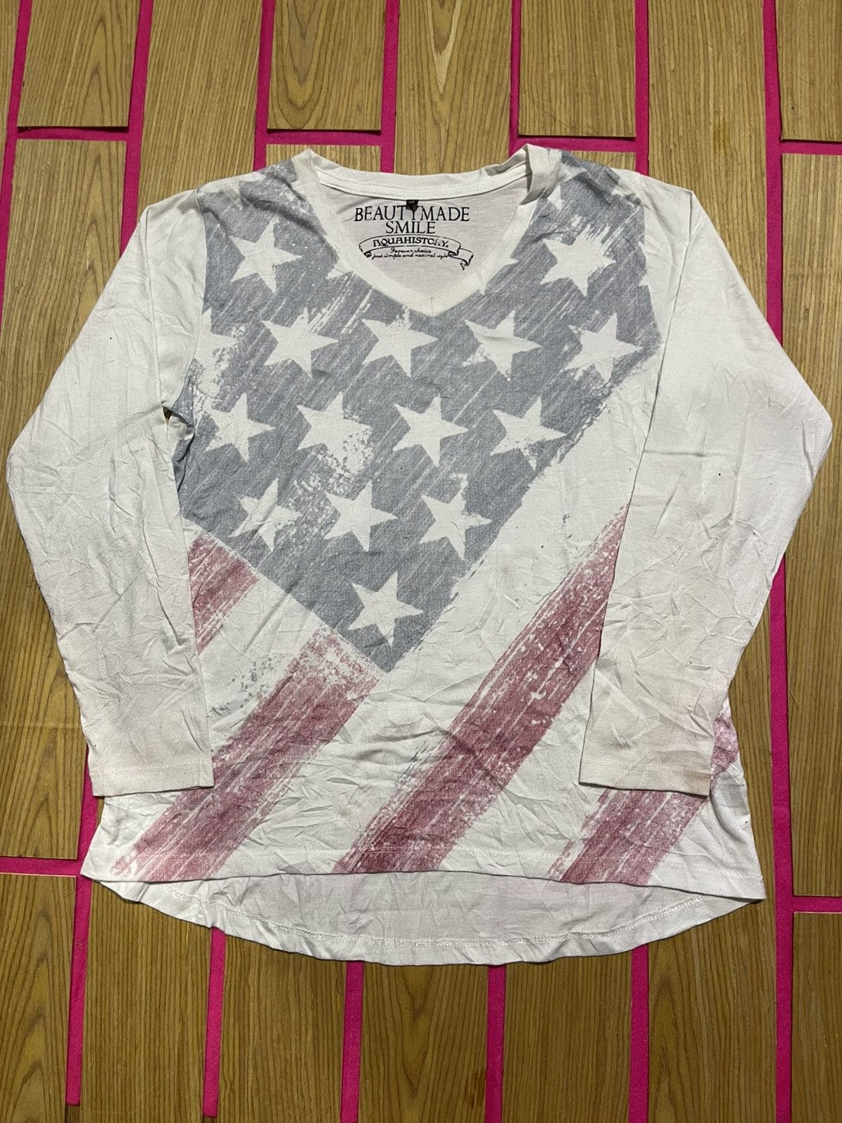 Hysteric Glamour Y2K AQUAHISTORY long sleeve tshirt big flag style Size US M / EU 48-50 / 2 - 1 Thumbnail