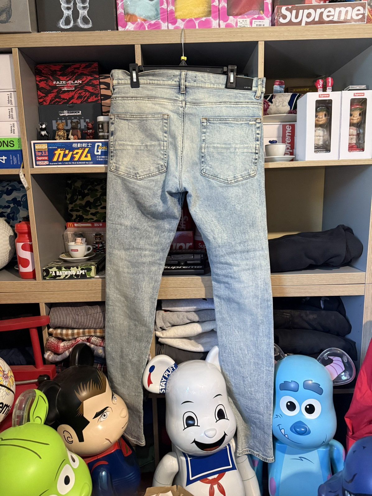 Amiri Amiri Blue MX1 Denim Black Leather Patches Size US 34 / EU 50 - 4 Thumbnail
