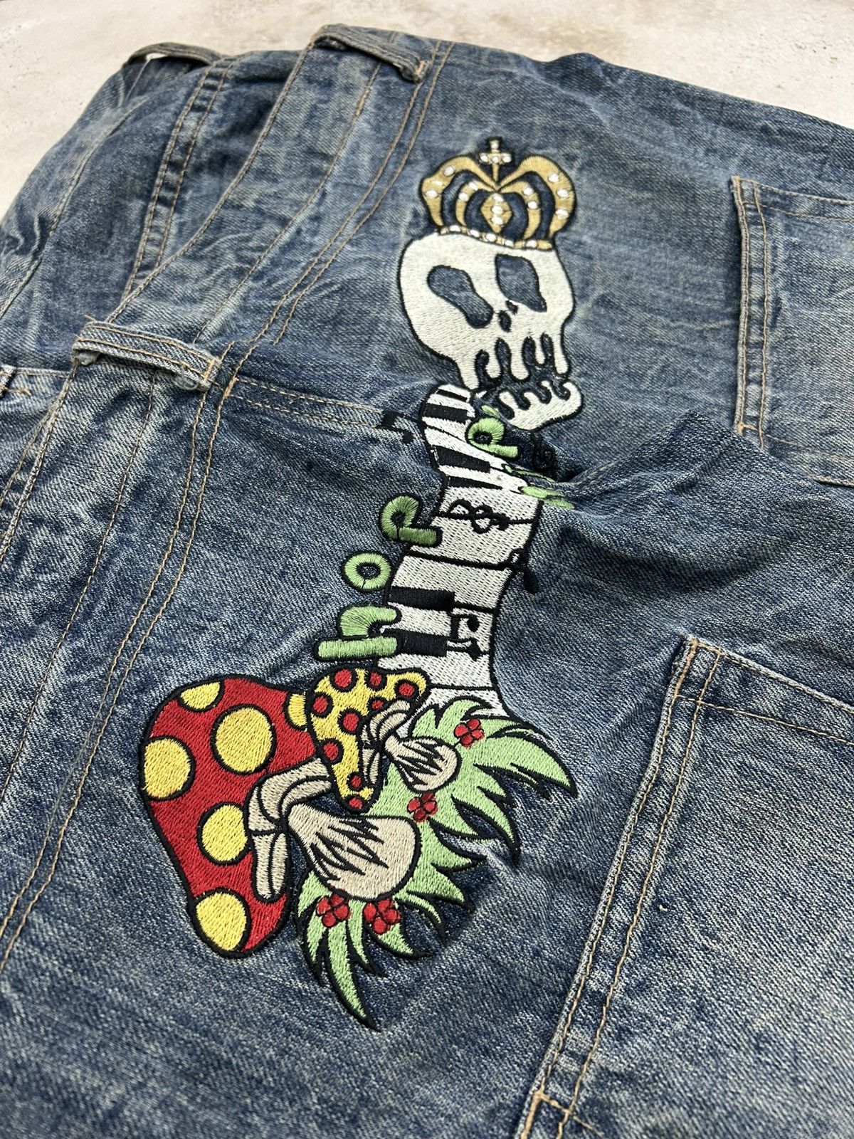 GOSTAR DE FUGA Vintage Funky Fruit Double Waist Distressed Embroidery Size US 32 / EU 48 - 12 Thumbnail