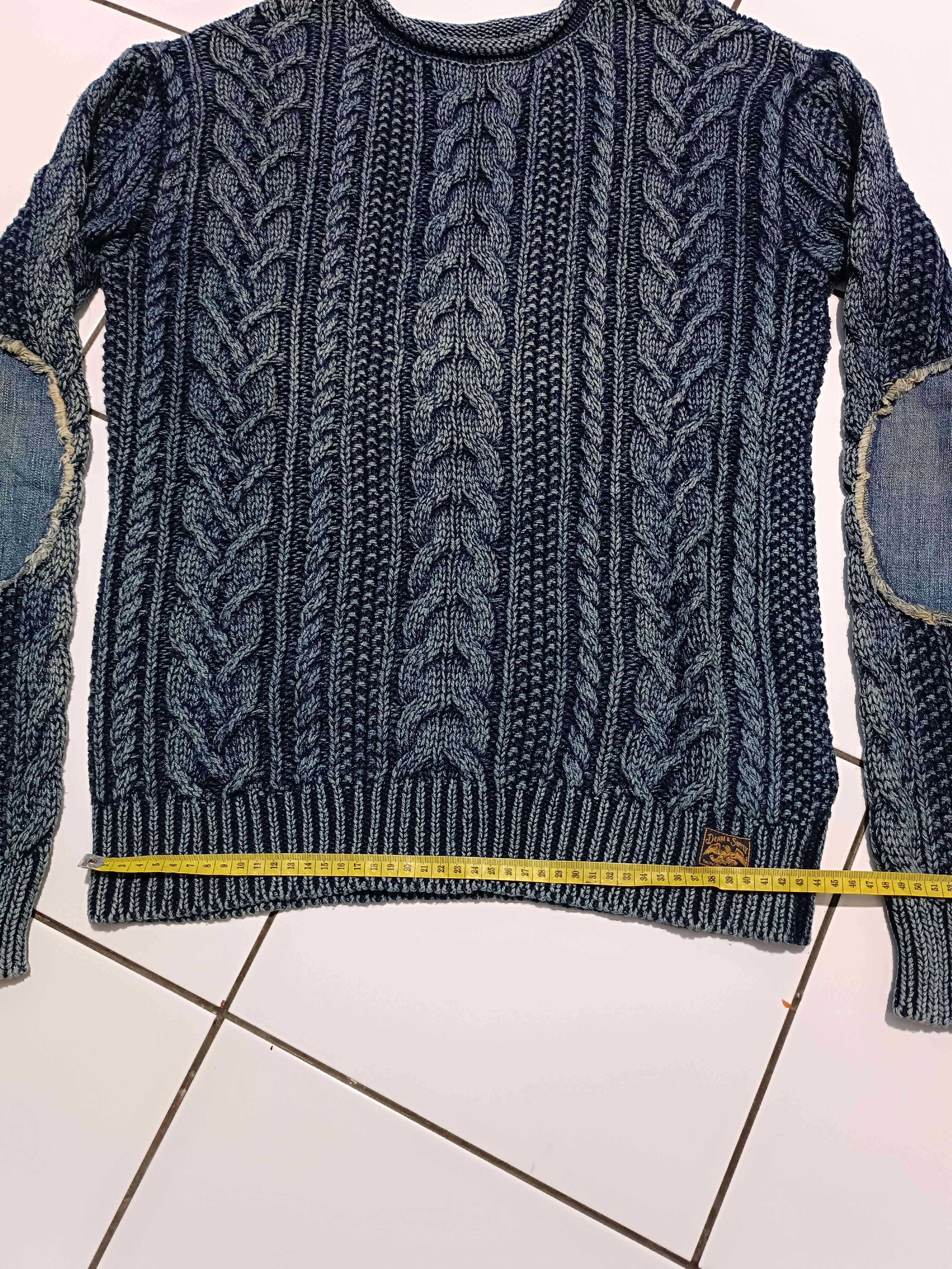 Denim & Supply Ralph Lauren Sweater Knit Indigo Dyed Wash Elbow Patch Denim Size US M / EU 48-50 / 2 - 12 Thumbnail