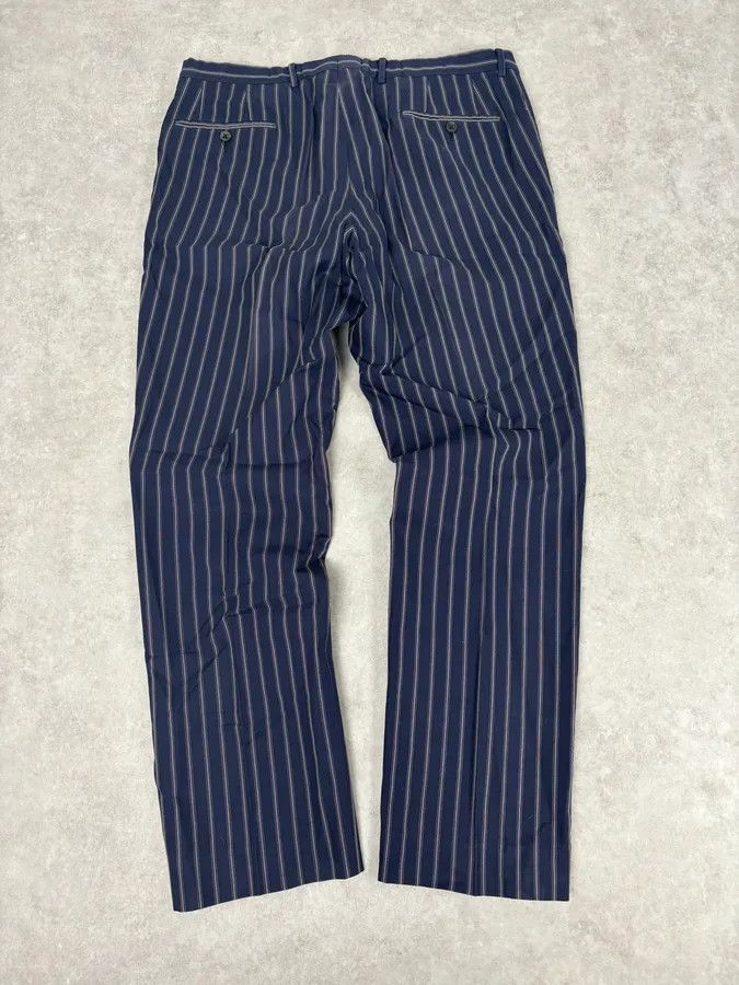 Gucci 2000s Gucci Navy Pinstriped Viscose Classy Pants Size US 34 / EU 50 - 6 Thumbnail