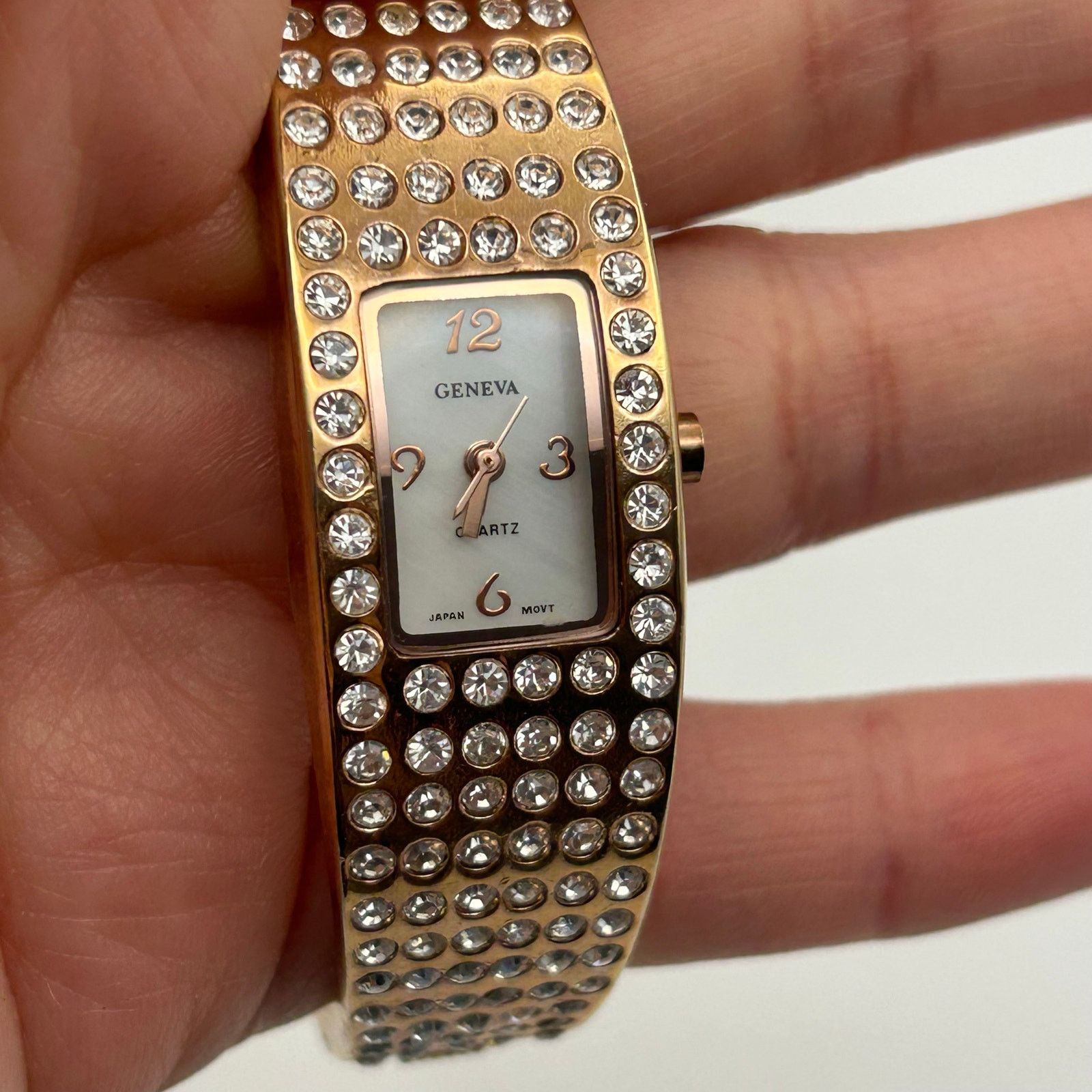 Geneva Geneva Rose Gold Crystal Embellishments Womens Bangle Watch Size ONE SIZE - 7 Thumbnail