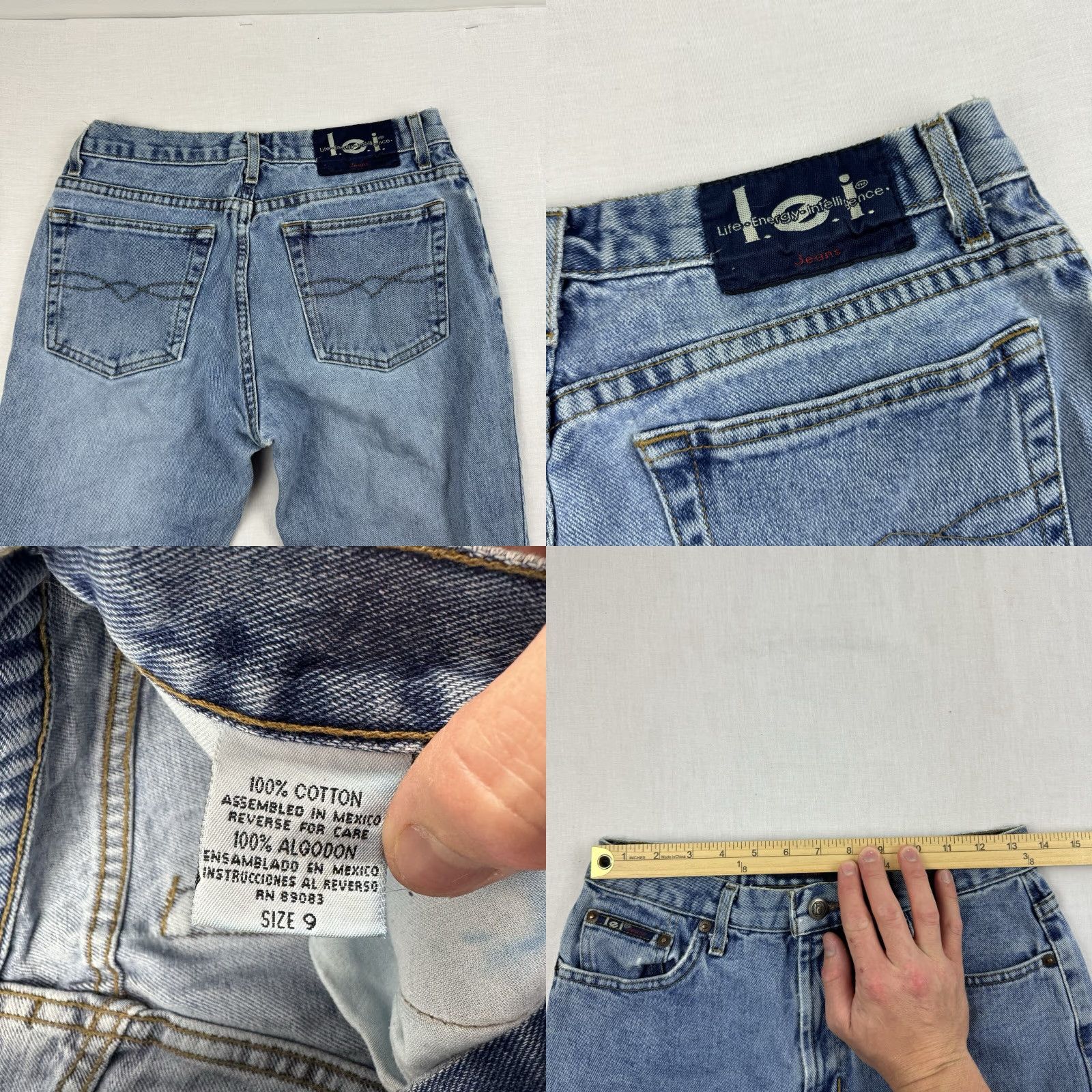 Vintage VINTAGE LEI Jeans Womens 9 Blue Bootcut Hipster Y2K 90s Flared Jeans Size 30" / US 8 / IT 44 - 8 Thumbnail