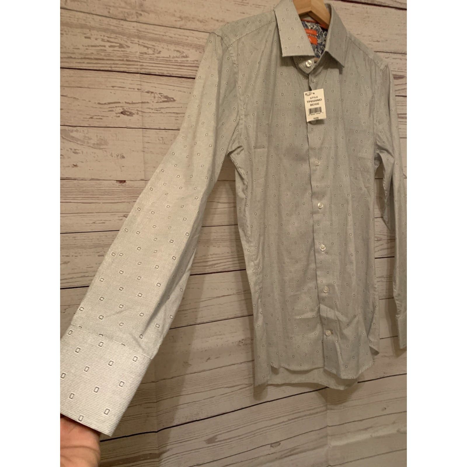 Tallia Tallia Sport Dress Shirt Men 15 32/33 Pink Orange Long Sleeve Button-Down Collar 34/35 Standard Cuff Regular Size 15 Tallia Sport Mens Shirt Size 40R - 3 Thumbnail