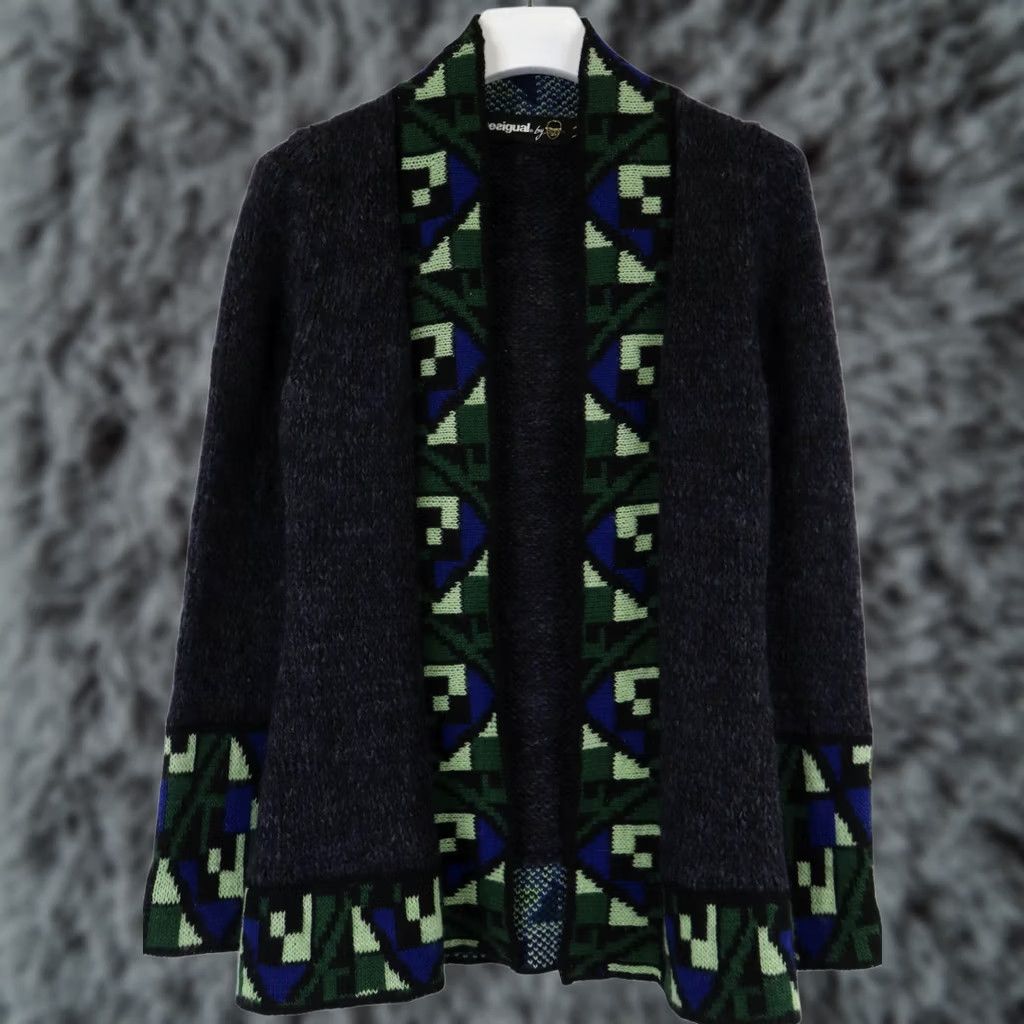 Desigual DESIGUAL Jumper Women's MEDIUM Open Front Cardigan Knitted Wool Blend Patterned Size M / US 6-8 / IT 42-44 - 1 Thumbnail
