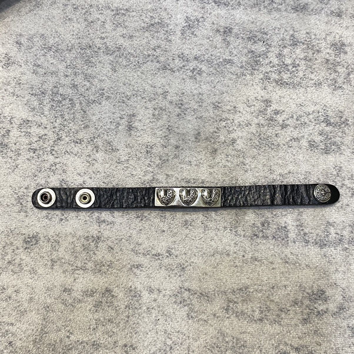 Chrome Hearts Chrome Hearts Heart Plate Leather Bracelet silver Size ONE SIZE - 4 Thumbnail