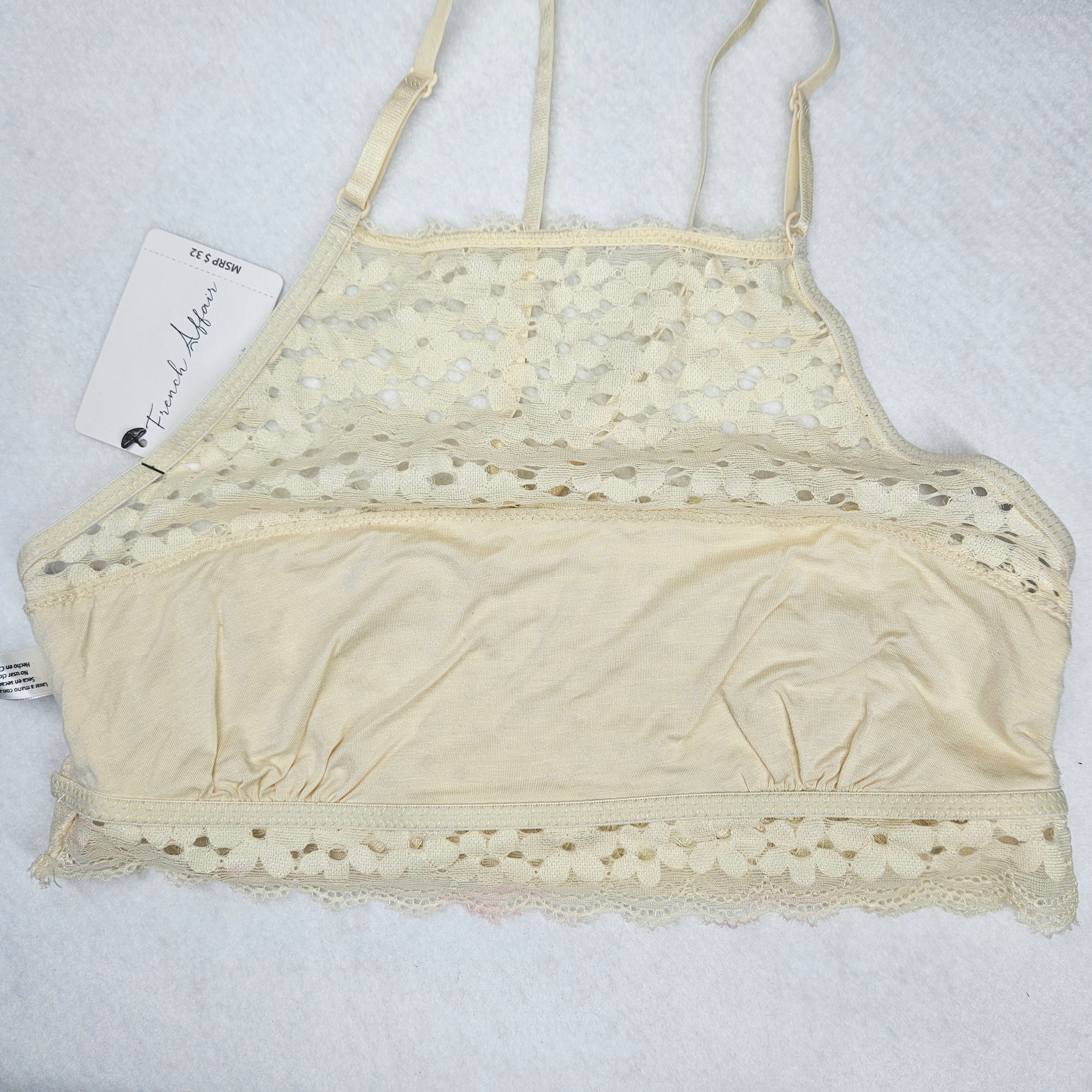 Other French Affair Sze M/L Bralette Bra Lace Overlay Halter Band Size ONE SIZE - 5 Thumbnail