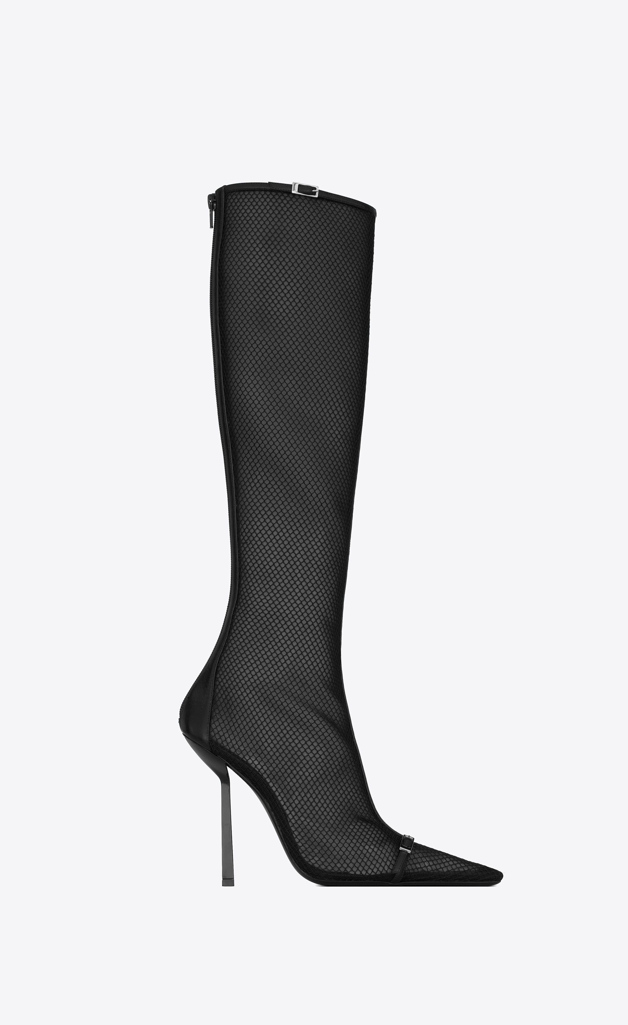 Saint Laurent Paris o1bcso1str1224 Oxalis Boots In Mesh in Black Size US 11 / IT 41 - 2 Thumbnail