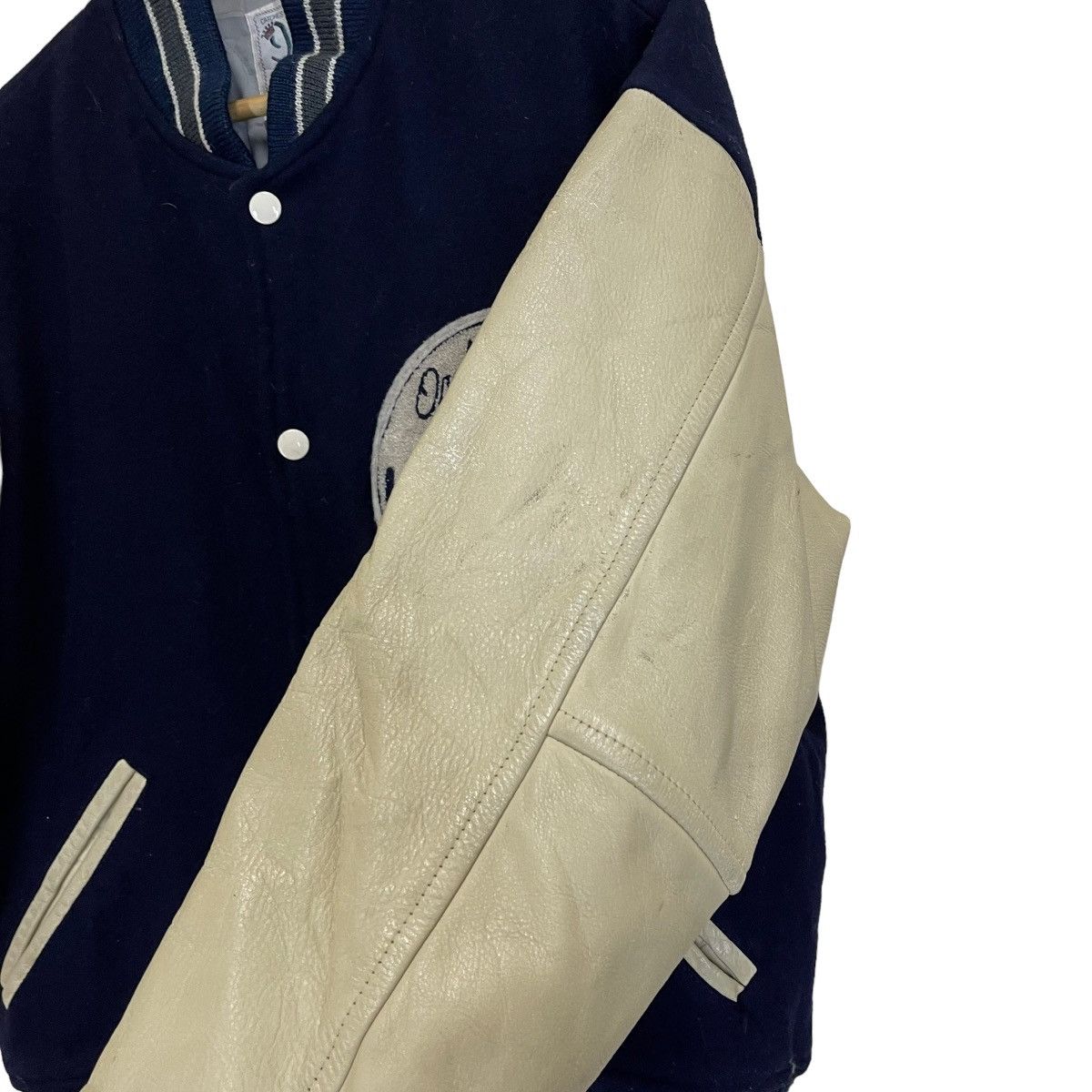 Vintage Ice Fire Ordinary Life Wool / Sleeve Leather Varsity Jacket Size US M / EU 48-50 / 2 - 9 Thumbnail