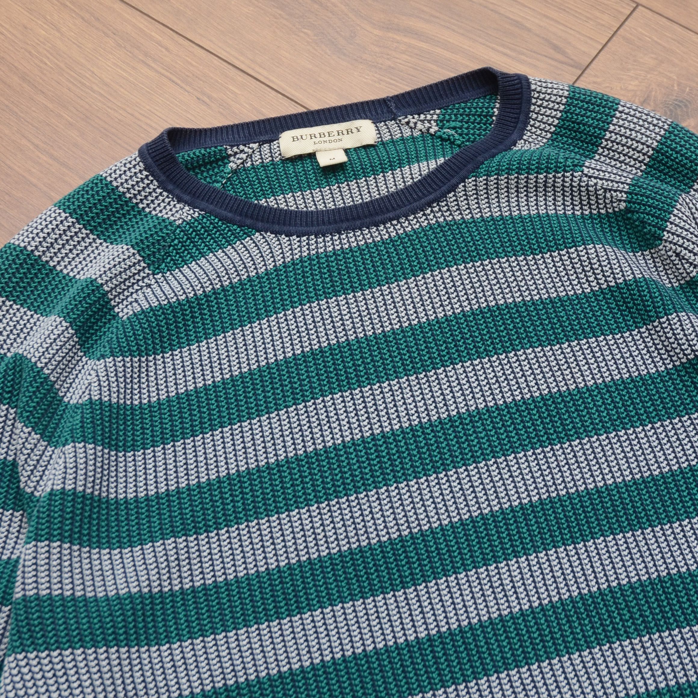 Burberry Burberry Striped Sweater Knit Green Gray Men's Crewneck Size US M / EU 48-50 / 2 - 7 Thumbnail