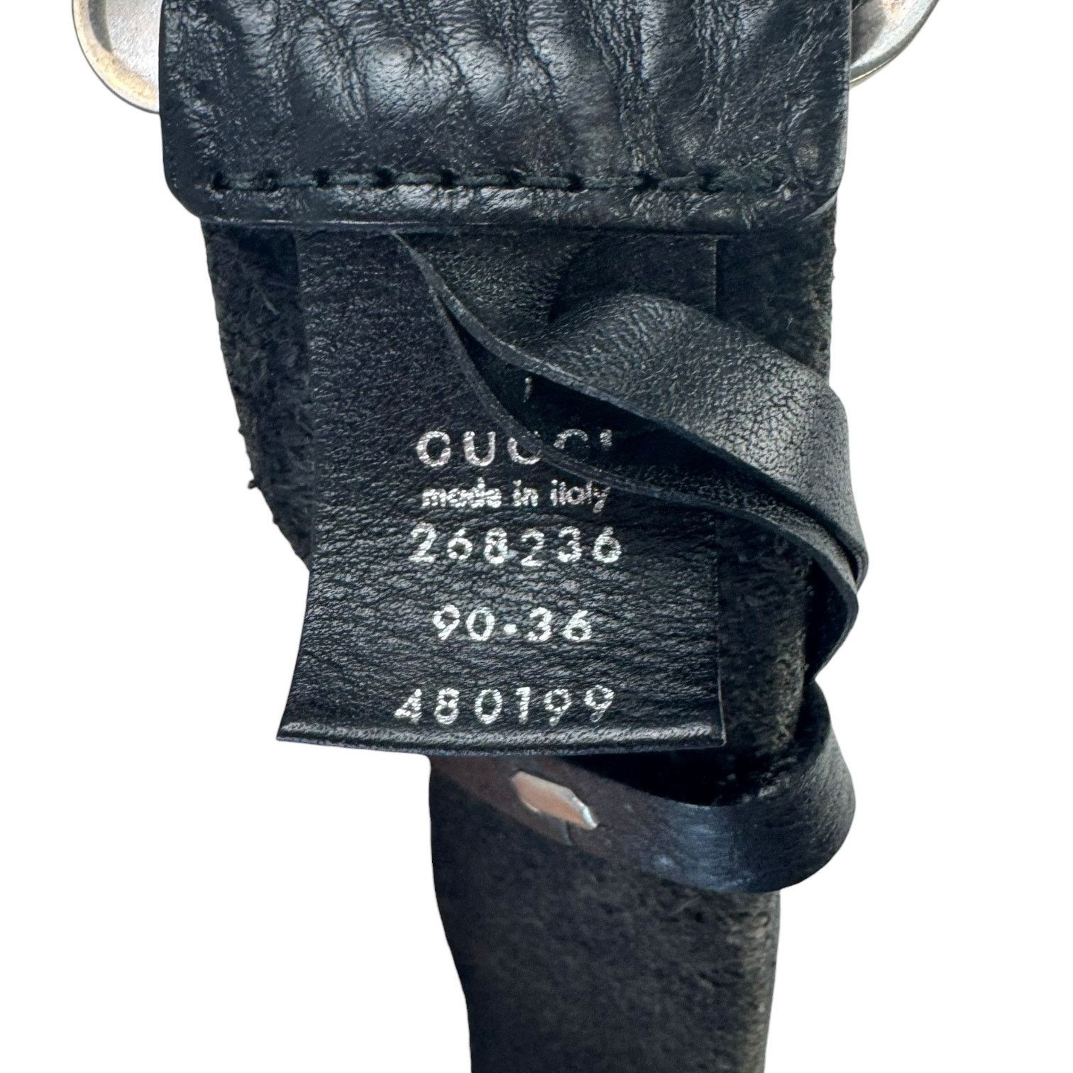 Gucci Gucci Crest Black Leather Belt Size ONE SIZE - 8 Thumbnail