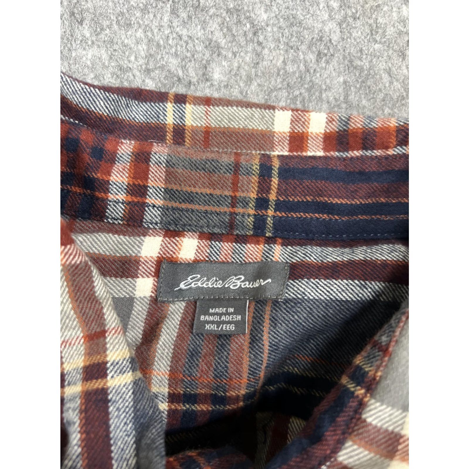 Eddie Bauer Eddie Bauer Shirt Mens 2XL Blue Plaid Flannel Long Sleeve Button-Up Casual Outdoor Cotton Size US XXL / EU 58 / 5 - 3 Thumbnail