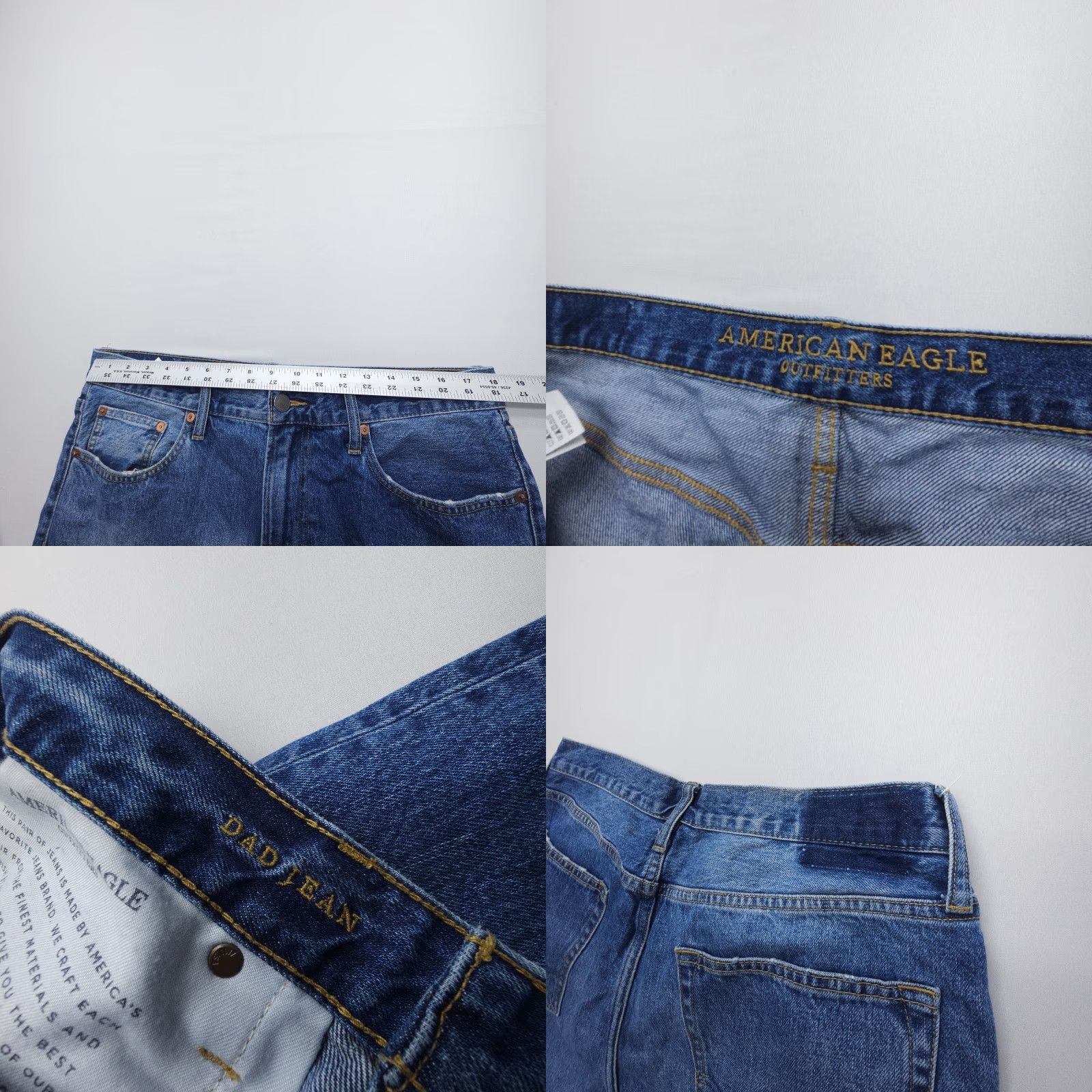 American Eagle Outfitters American Eagle Outfitters Jeans Mens 36 x 33 Hemmed Dark Blue 100% Cotton Straight Denim 5-Pocket USA Theme Mens Size 36 Regular Size US 36 / EU 52 - 8 Thumbnail