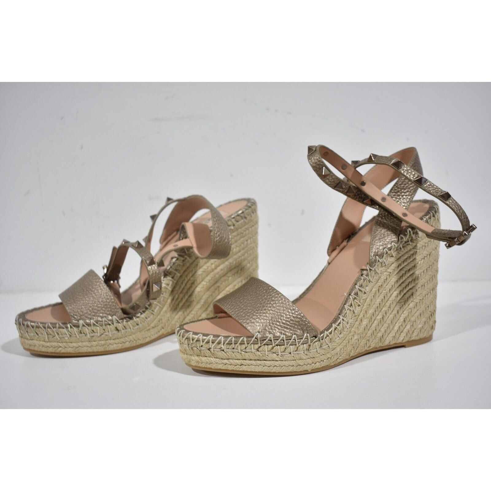Valentino Rockstud Skin Ankle Strap Platform Wedge Sandal Heel 41 Size US 11 / IT 41 - 10 Thumbnail