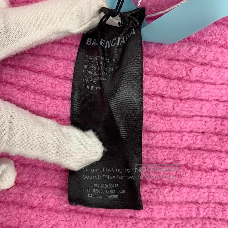 Balenciaga Balenciaga Pink logo lettering embroidered cotton crew-nec Size US M / EU 48-50 / 2 - 8 Thumbnail