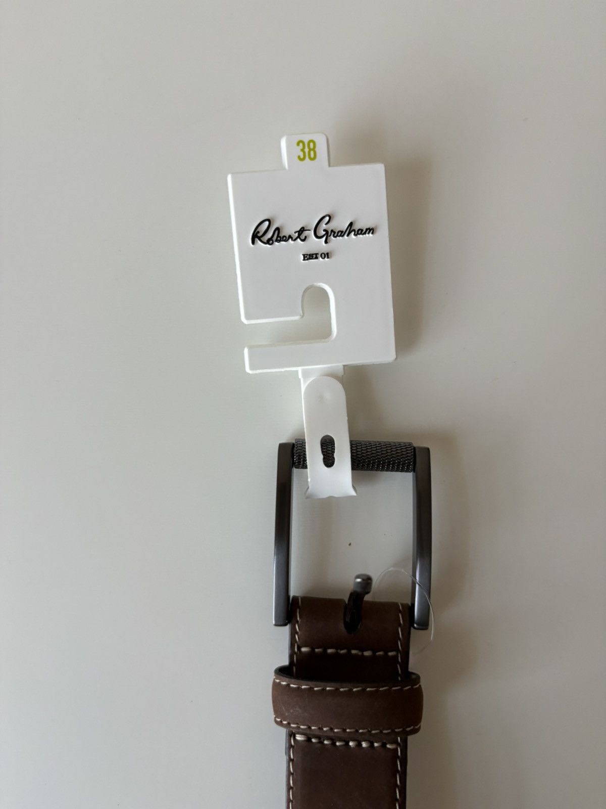 Robert Graham Robert Graham Genuine Leather Ripaso Belt Tan Size 38 Size 38 - 4 Thumbnail