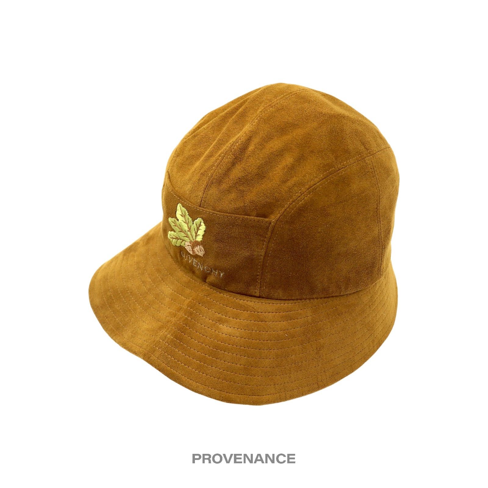 Givenchy 🔴 Givenchy Asymmetric Bucket Hat - Brown Acorn Microsuede Size ONE SIZE - 2 Thumbnail