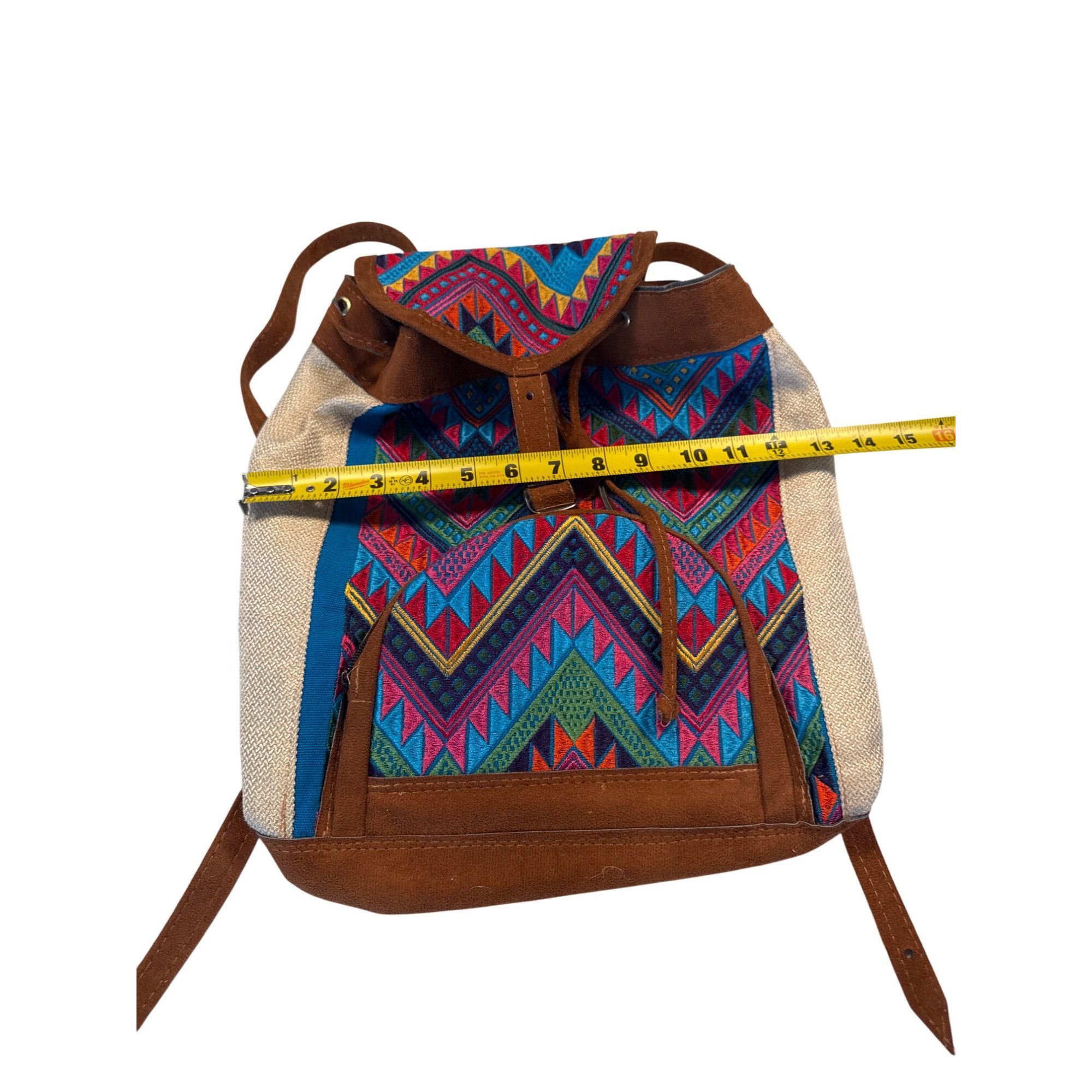 Other Colorful Geometric Pattern Hobo Backpack 15x13.5 Inches SKU Size ONE SIZE - 4 Thumbnail