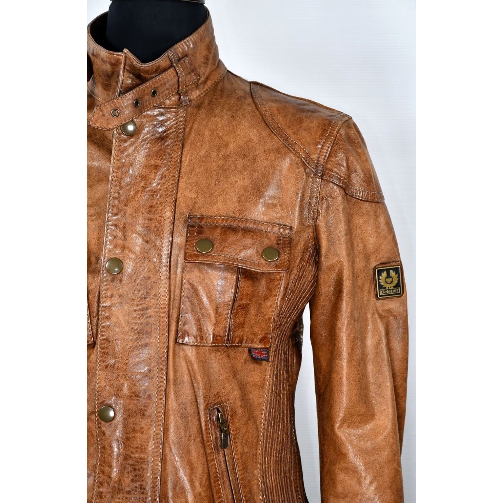 Belstaff Belstaff Jacket Women's Brown Leather Button Zip Size 44 Belstaff Leather Jacket Womens Brown Size 44 Regular XS? Size M / US 6-8 / IT 42-44 - 3 Thumbnail