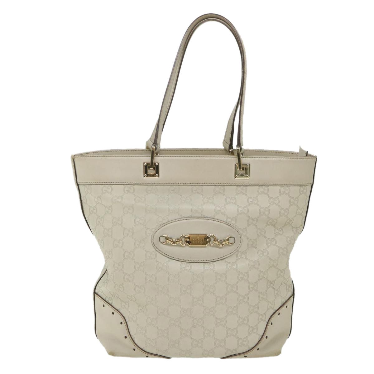 Gucci Gg Signature White Canvas Shoulder Bag (Pre-Owned) Size ONE SIZE - 1 Thumbnail