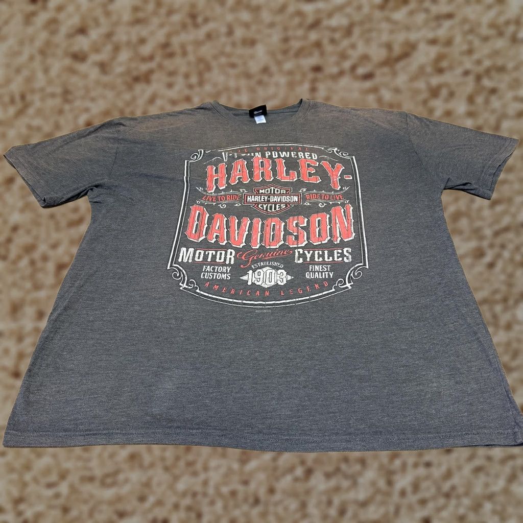 Harley Davidson Harley-Davidson Shirt Mens 2XL Gray Cherokee North Carolina Eagle Graphic Tee Size US XXL / EU 58 / 5 - 1 Thumbnail