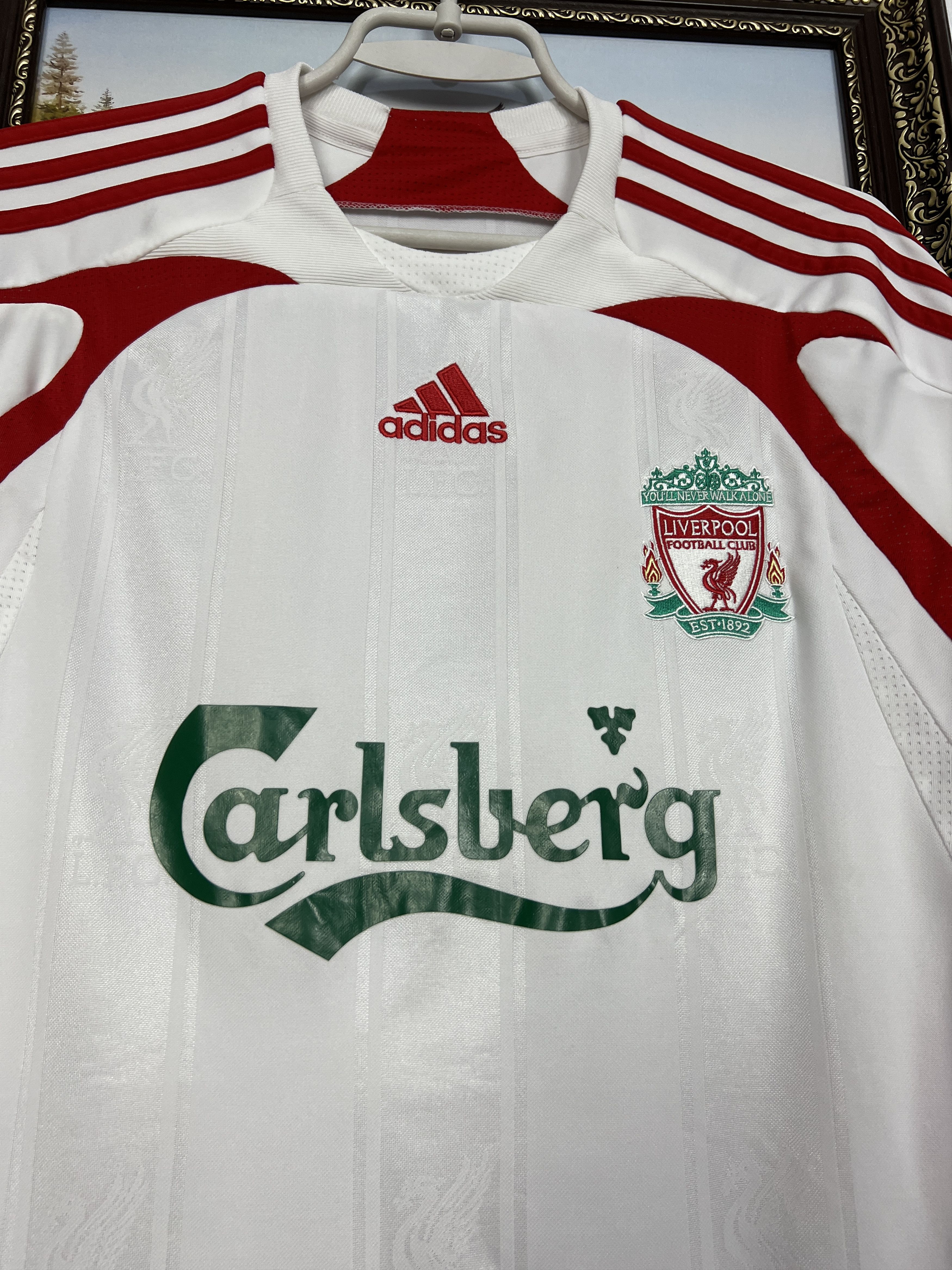 Adidas Liverpool Away football shirt 2007 Soccer Jersey Trikot Size US M / EU 48-50 / 2 - 3 Thumbnail