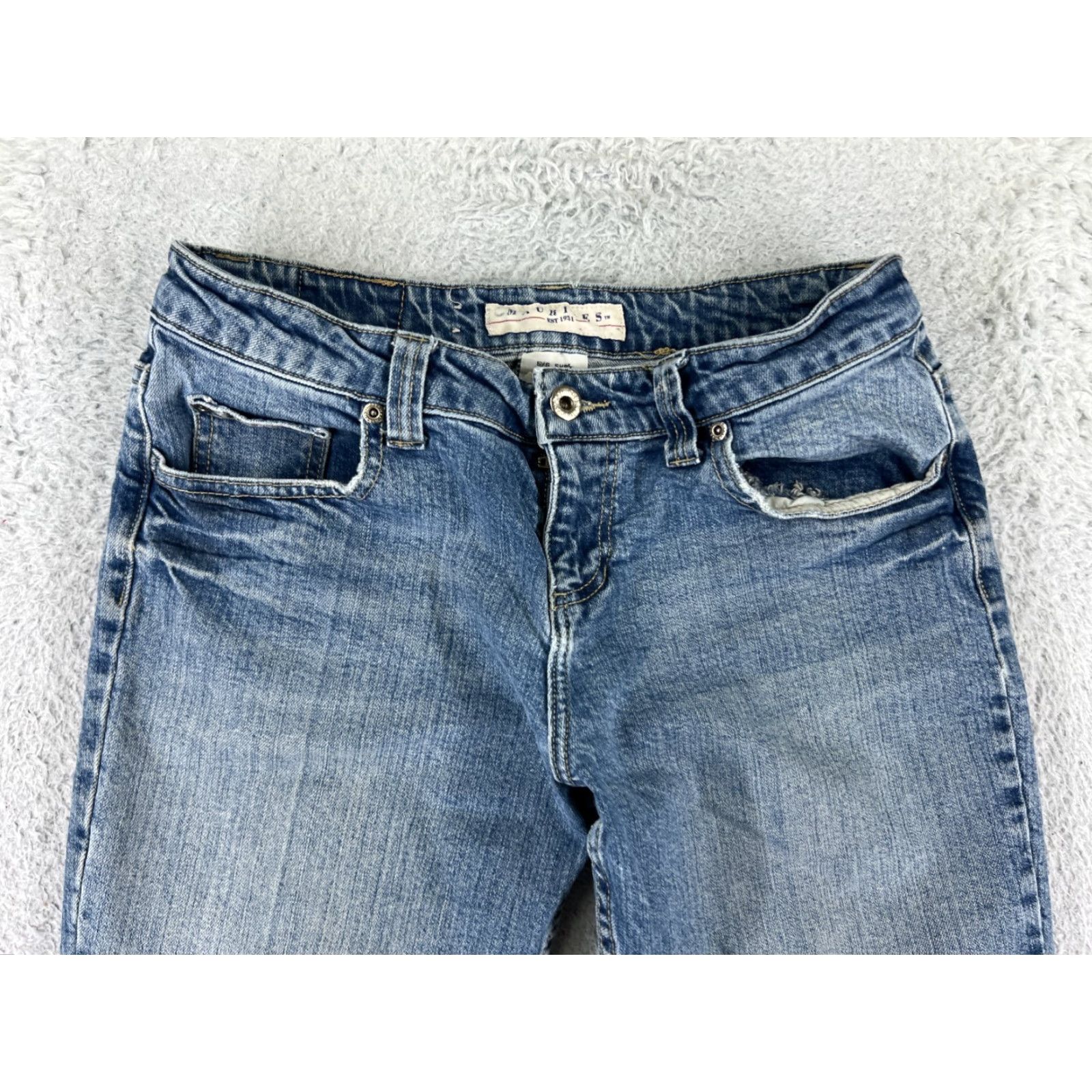 Vintage Maurices Jeans Women 5 Blue Denim Bootcut Cotton Blend Slim Stretch Inseam 27 in Black Label? Size 27" / US 4 / IT 40 - 6 Thumbnail