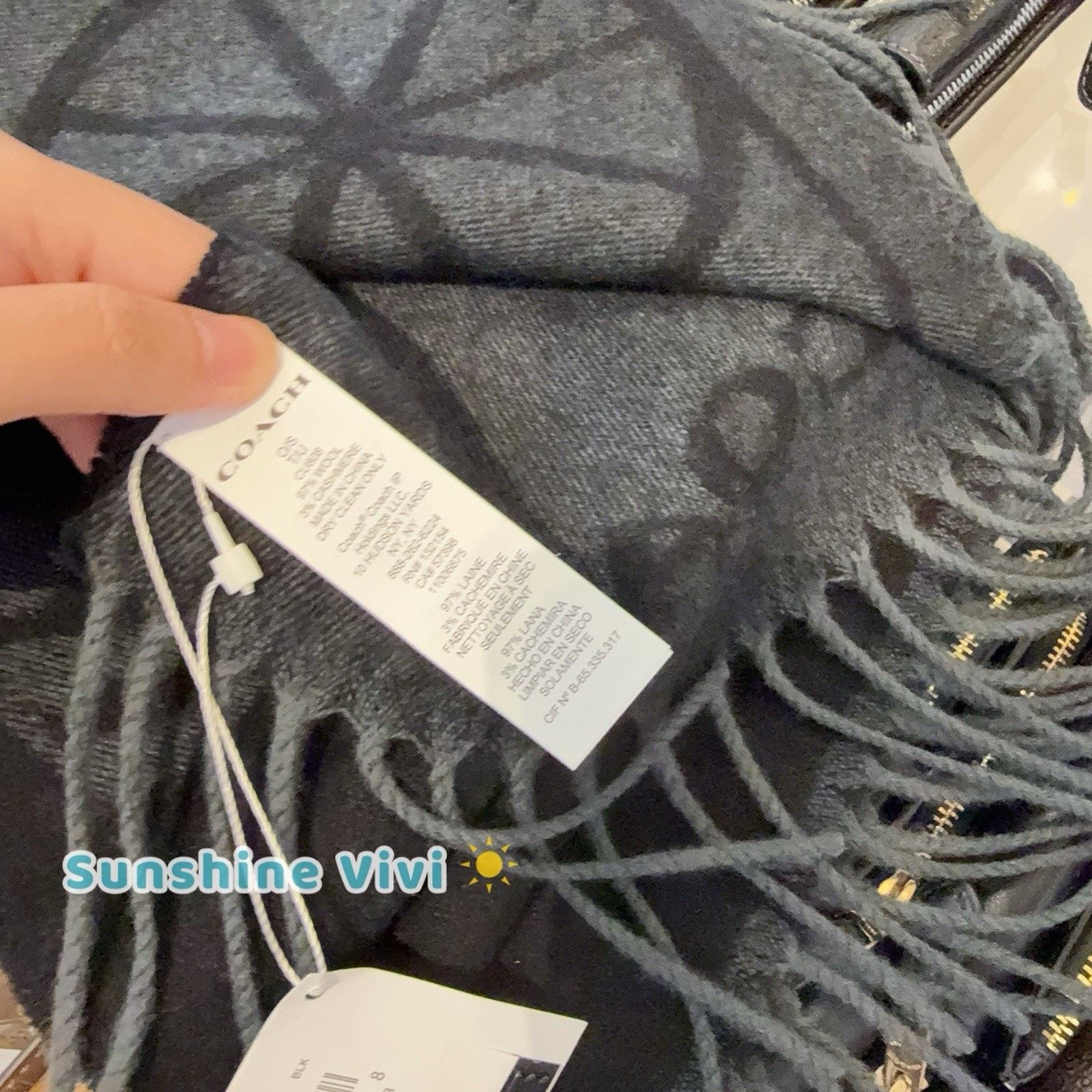 Coach NWT Coach Horse Carriage Oversized Muffler Scarf BLACK CU808 Size ONE SIZE - 4 Thumbnail