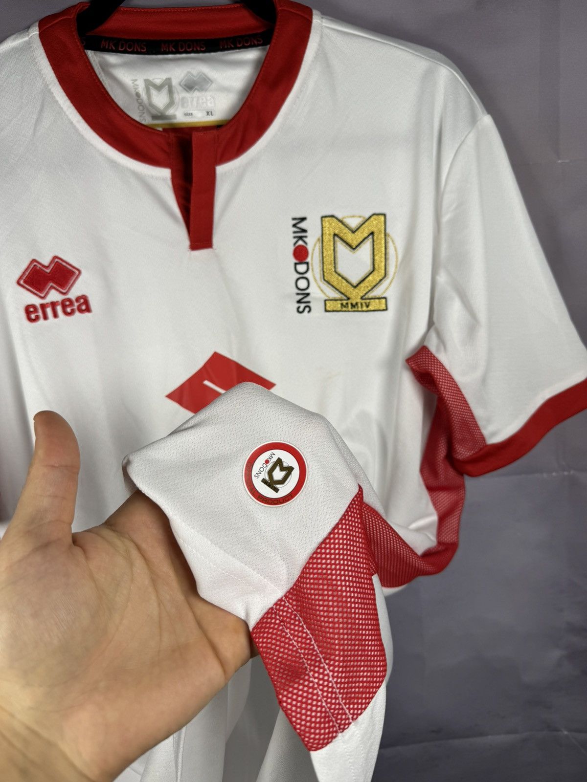 Errea × Vintage Vintage Mk Dons 2017/18 Errea Soccer Jersey Blokcore XL Size US XL / EU 56 / 4 - 9 Thumbnail