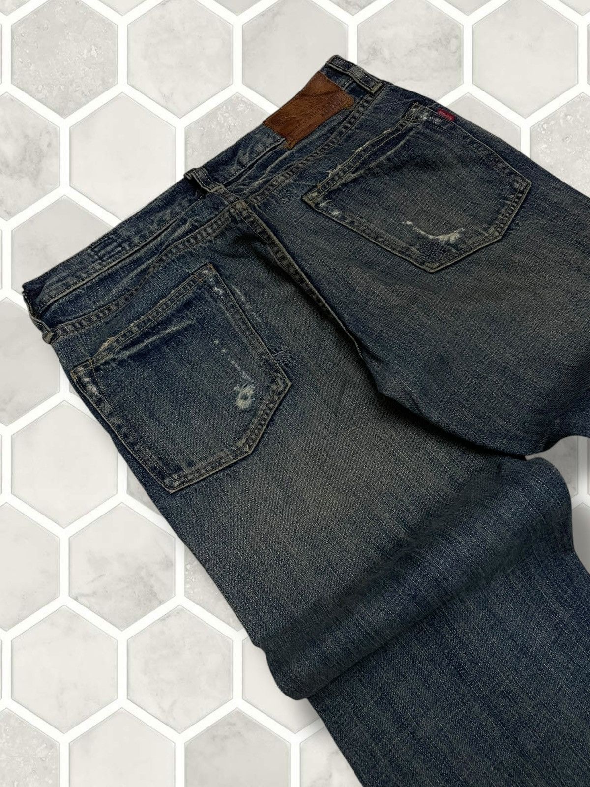 If Six Was Nine Vintage 1990s Rare Designer Japan Bartack Distressed Denim Size US 31 - 18 Thumbnail