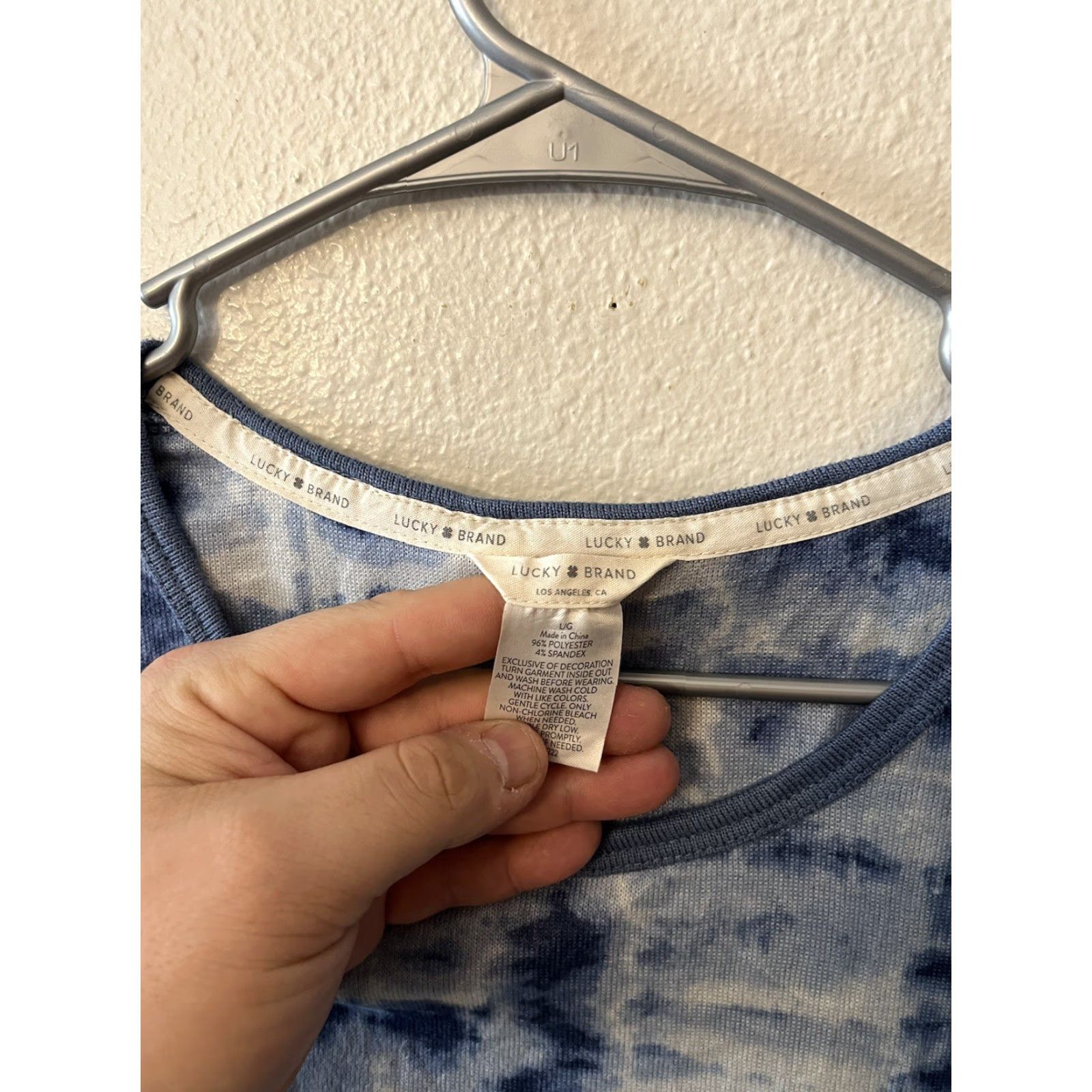 Lucky Brand Lucky Brand Sleep Shirt L Blue Tie Dye Short Sleeve Womens Shirt Size L / US 10 / IT 46 - 3 Thumbnail