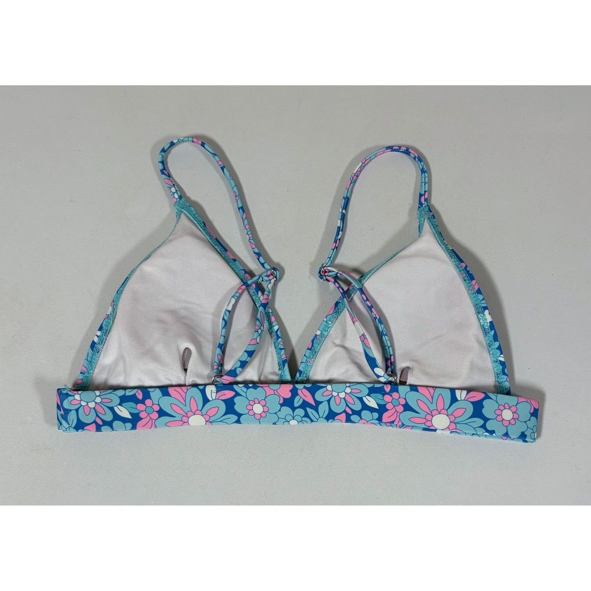 Other Blue Pink Daisy Bikini Top Swimwear Bathing Suit Size L 🩵🩷✨ Size L / US 10 / IT 46 - 3 Thumbnail