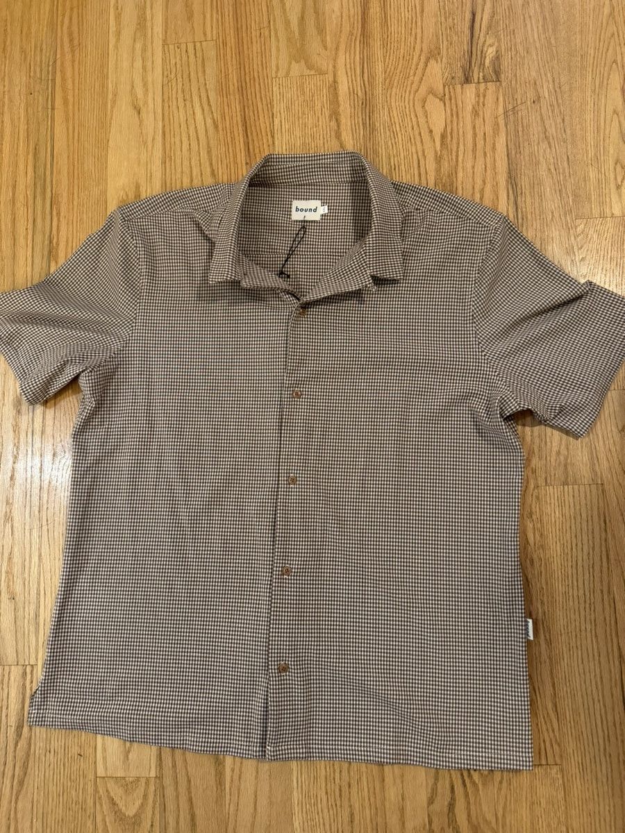 Designer Bound Mocha Dogtooth Cuban SS Shirt 2XL Size US XXL / EU 58 / 5 - 3 Thumbnail