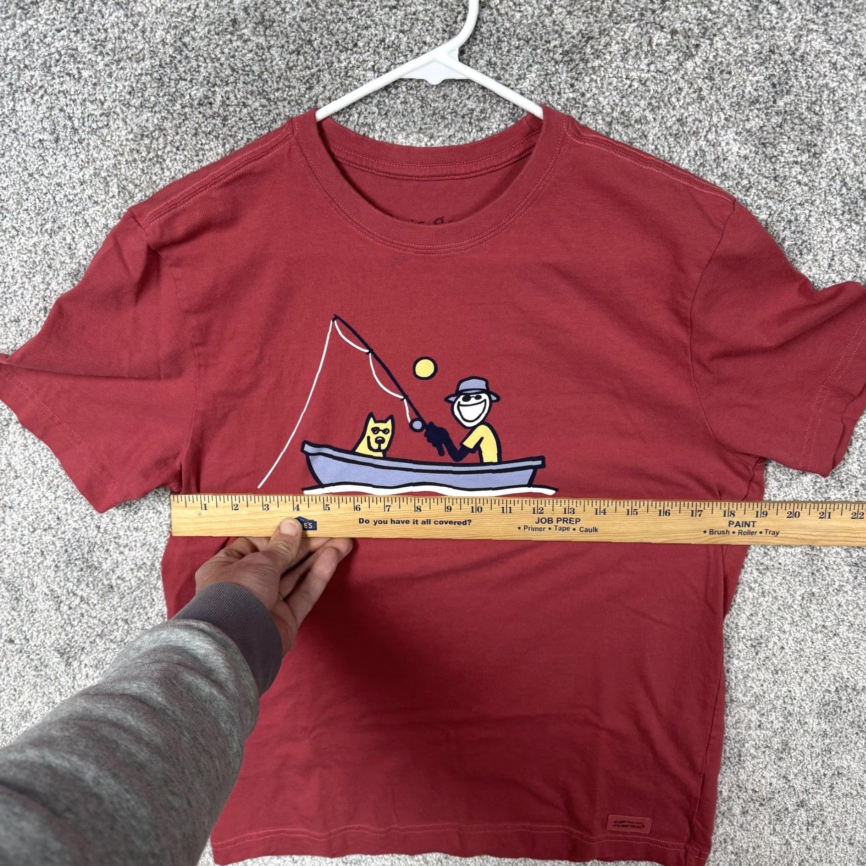 Life is Good Life is Good Shirt Mens Small Red Social Distancing Fishing Funny Graphic Tee Size US S / EU 44-46 / 1 - 3 Thumbnail