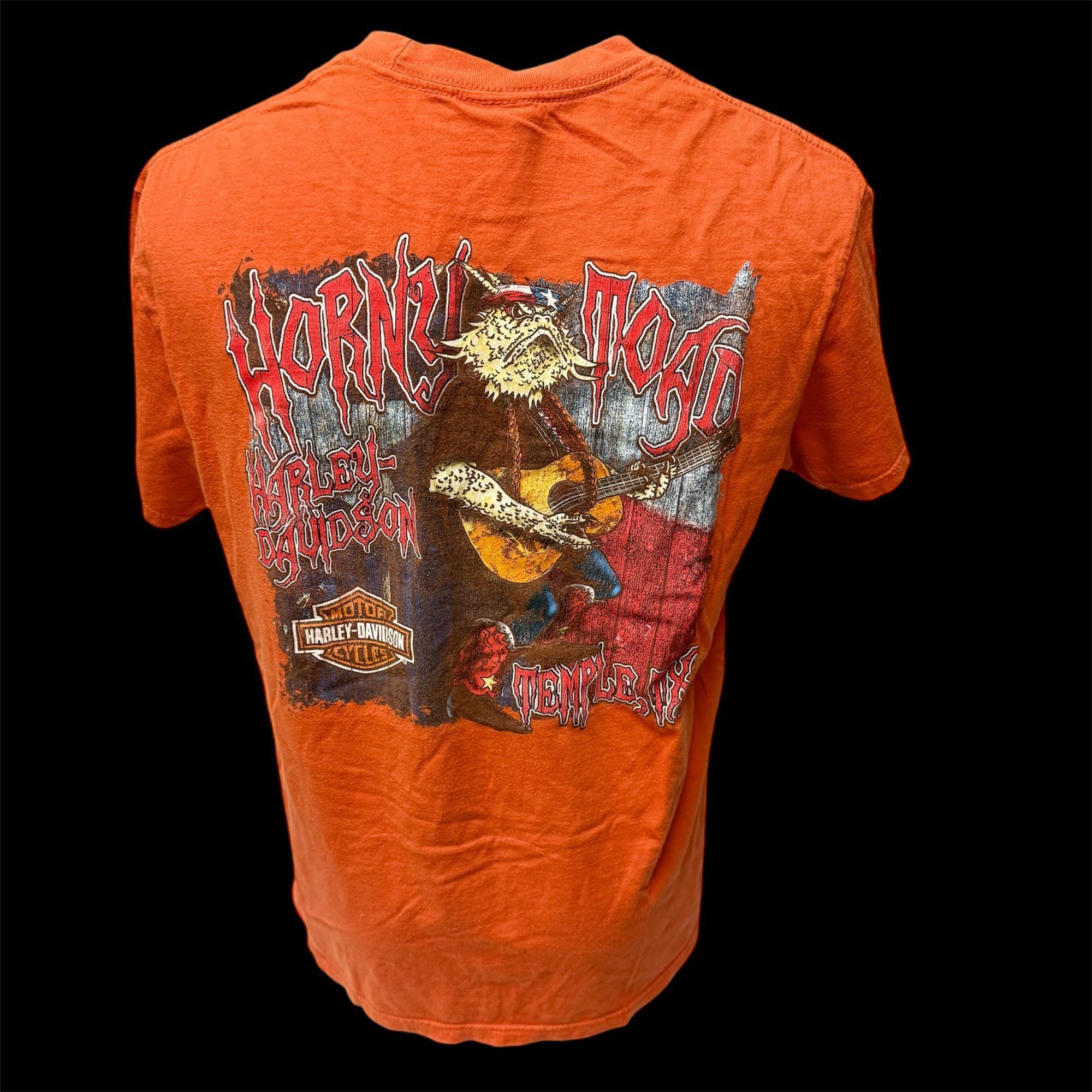 Harley Davidson H-D Motorcycle Texas HORNY TOAD Cowboy Playing GUITAR Biker Size US L / EU 52-54 / 3 - 5 Thumbnail
