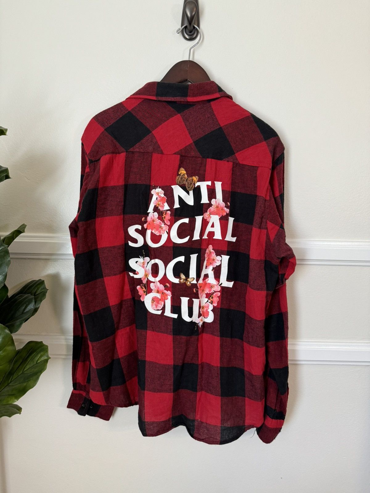 image of Anti Social Social Club Assc China Exclusive Kkoch Flannel Red, Men's (Size XL)