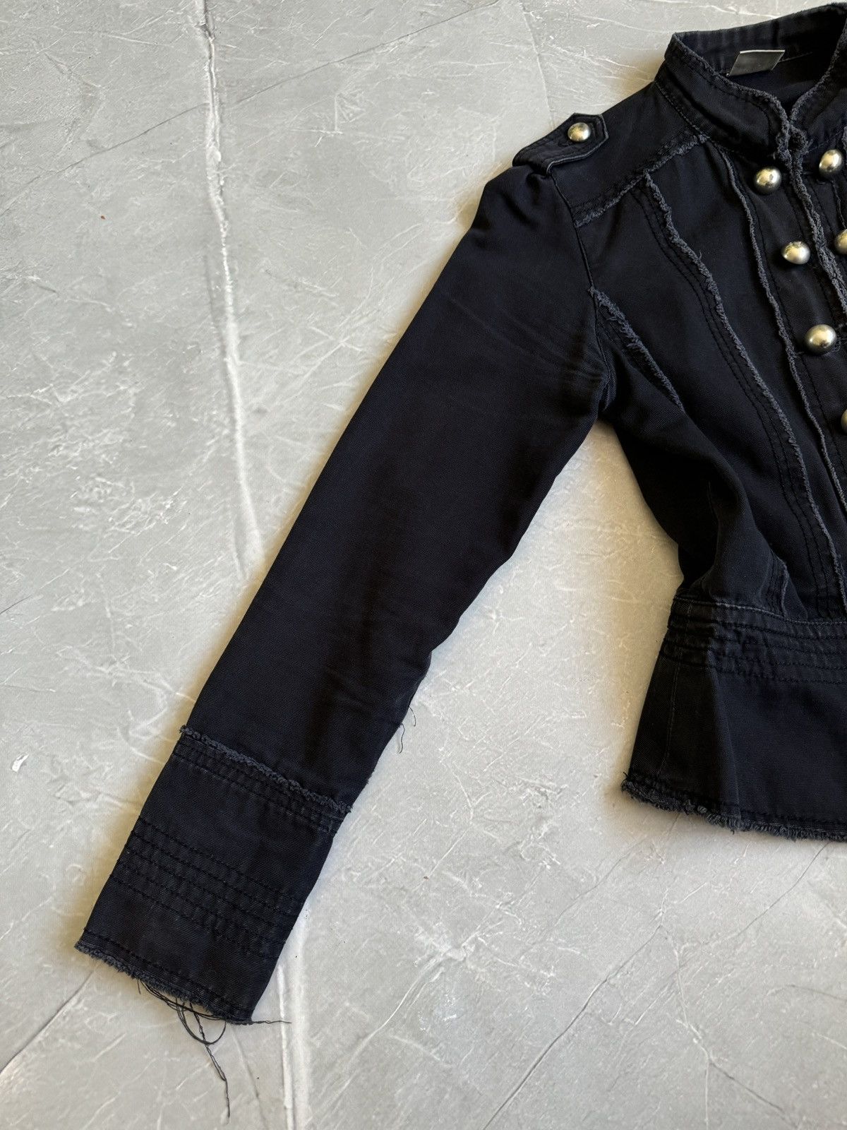 Hysteric Glamour 00s Military Napoleon Denim Jacket PPFM Balmain Style Y2k Size S / US 4 / IT 40 - 7 Thumbnail