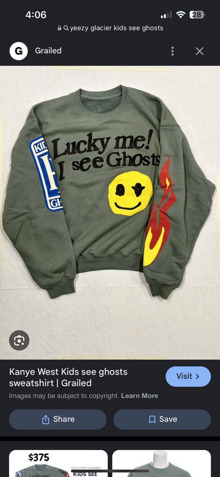 Grailed kids see ghosts hot sale
