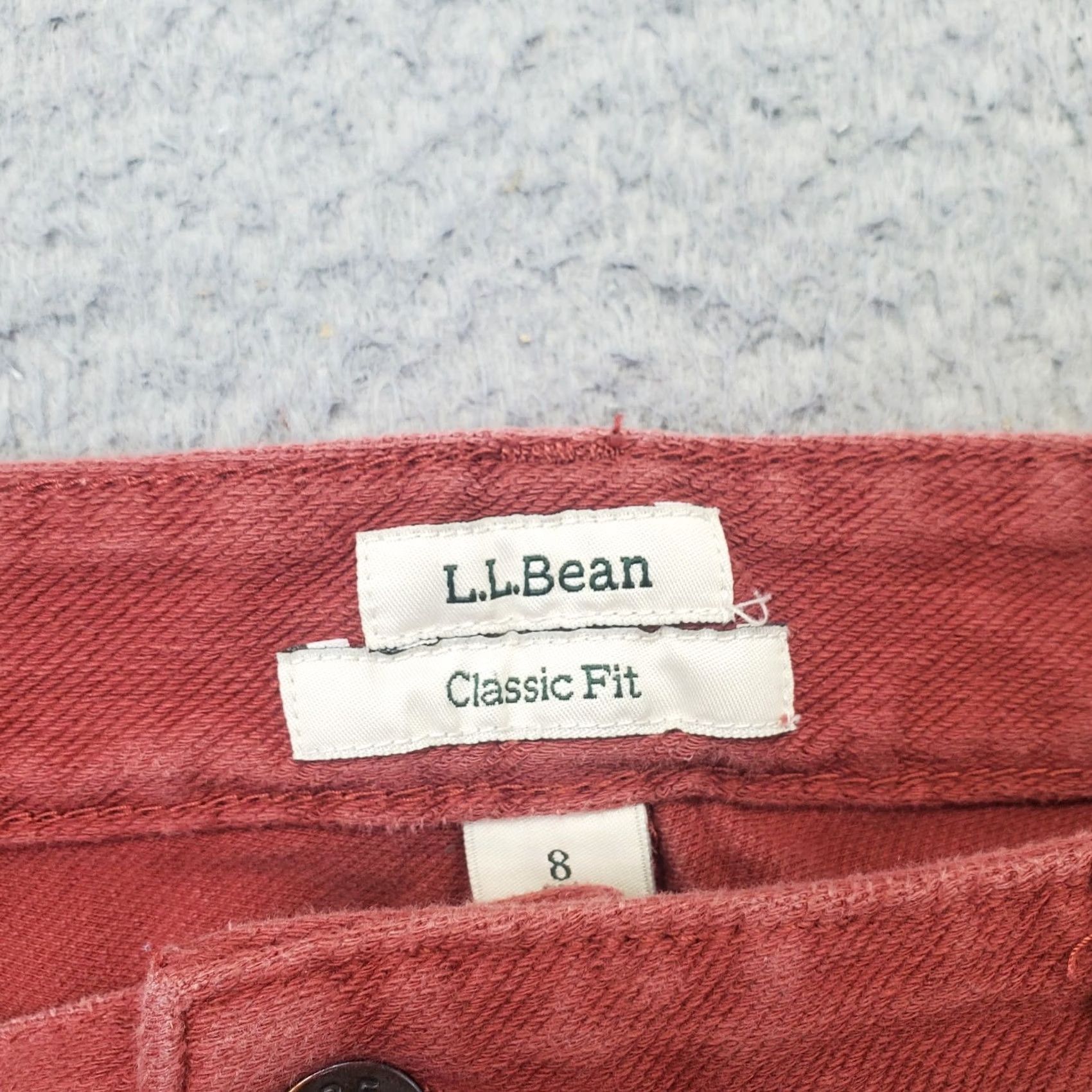 Vintage L.L. Bean Jeans Womens 8 Red Denim Stretch Classic Fit Straight Leg Dark Wash Jeans Shirt Hoodie etc Size 30" / US 8 / IT 44 - 7 Thumbnail