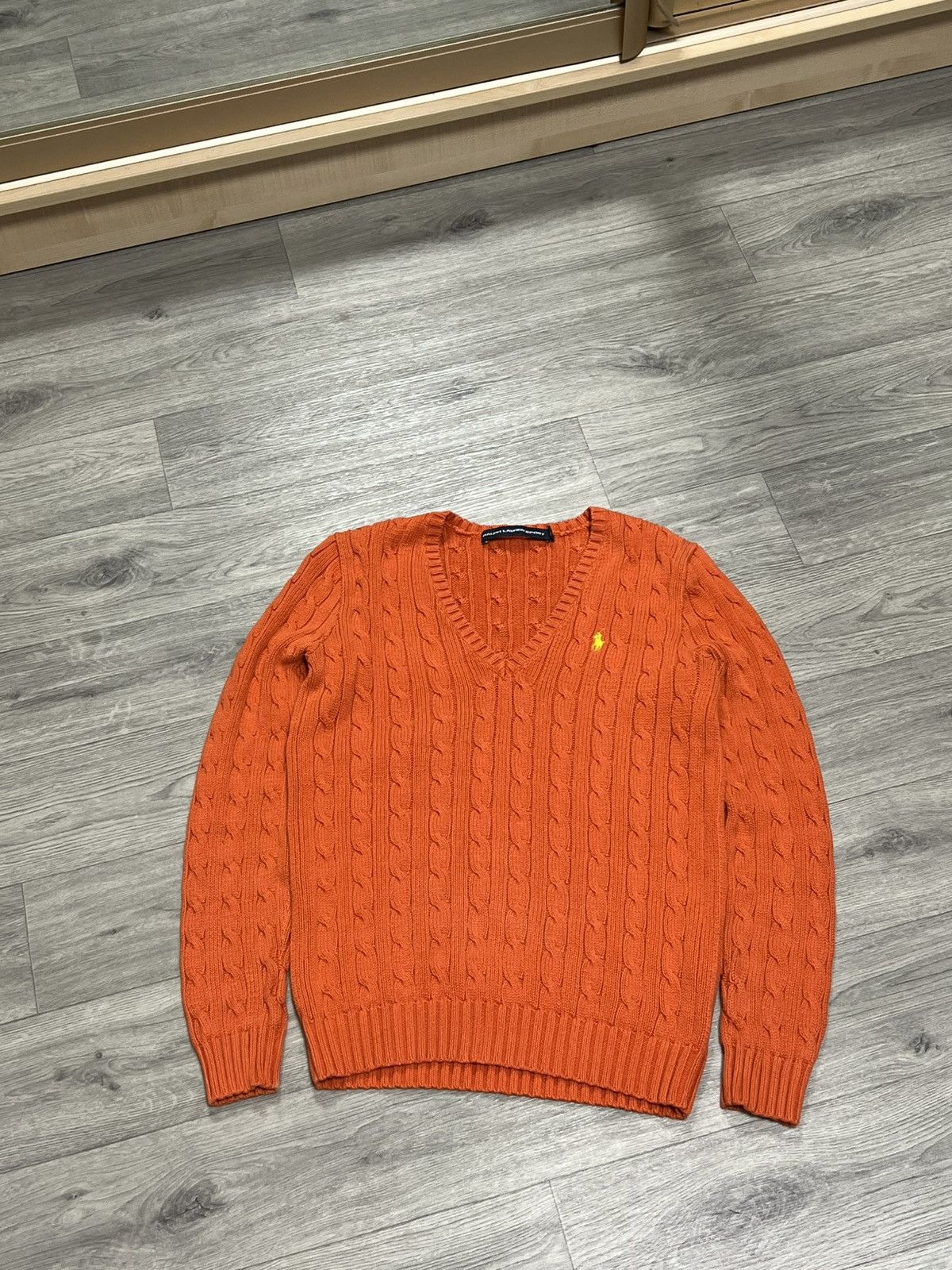 Vintage Retro Ralph Lauren Cable Knit Jumper Retro Jumper Designer Size S / US 4 / IT 40 - 1 Thumbnail
