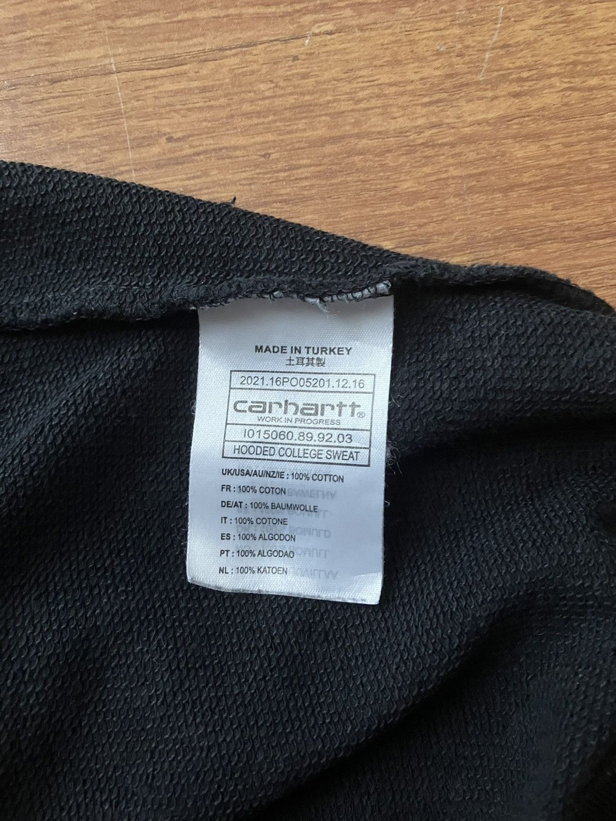 Carhartt × Carhartt Wip Black Carhartt Oversize Hooded College Sweat Hoodie Size L Size US L / EU 52-54 / 3 - 5 Thumbnail